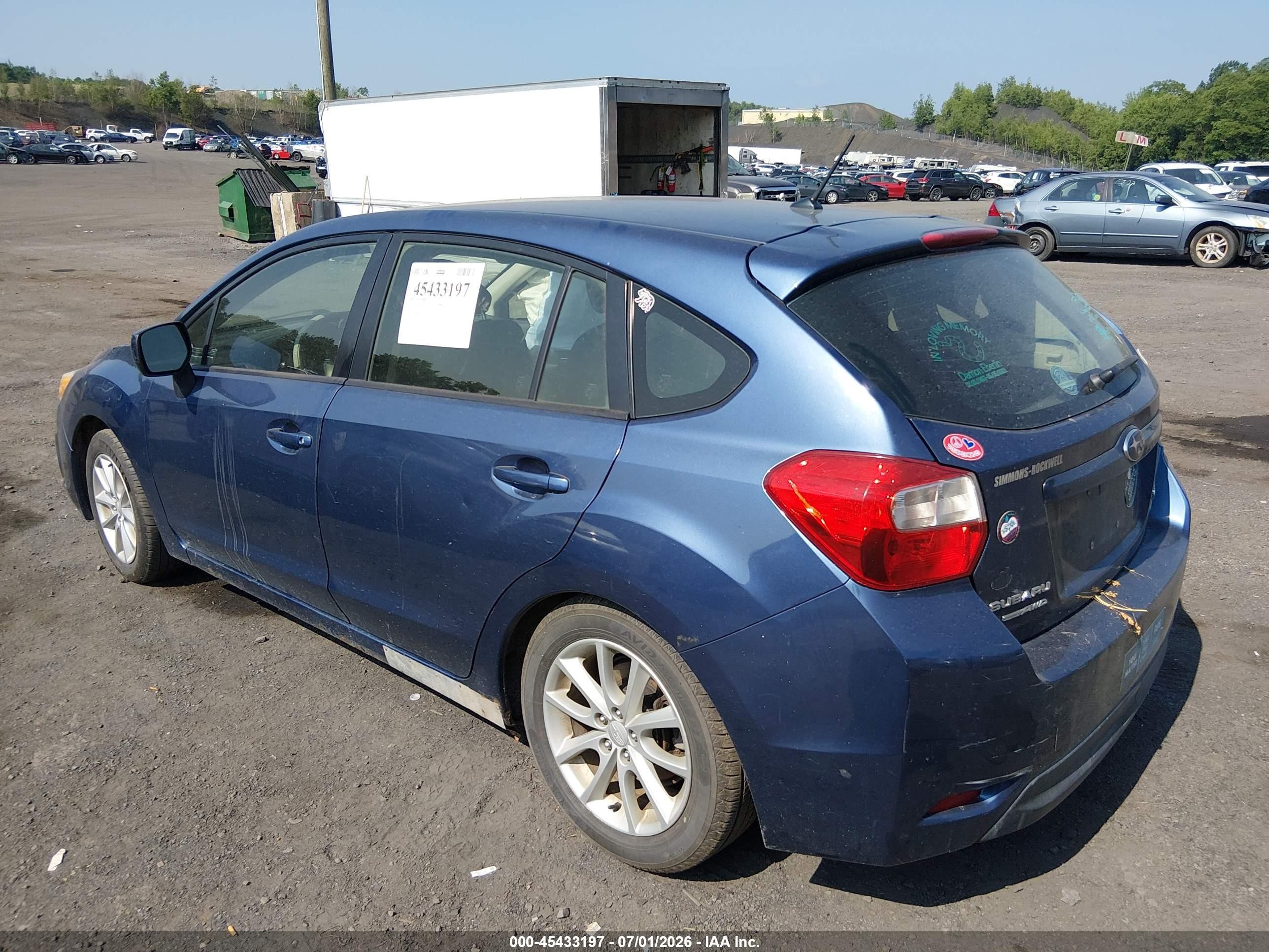 2013 Subaru Impreza 2.0i Premium Синий vin: JF1GPAC65DH802069