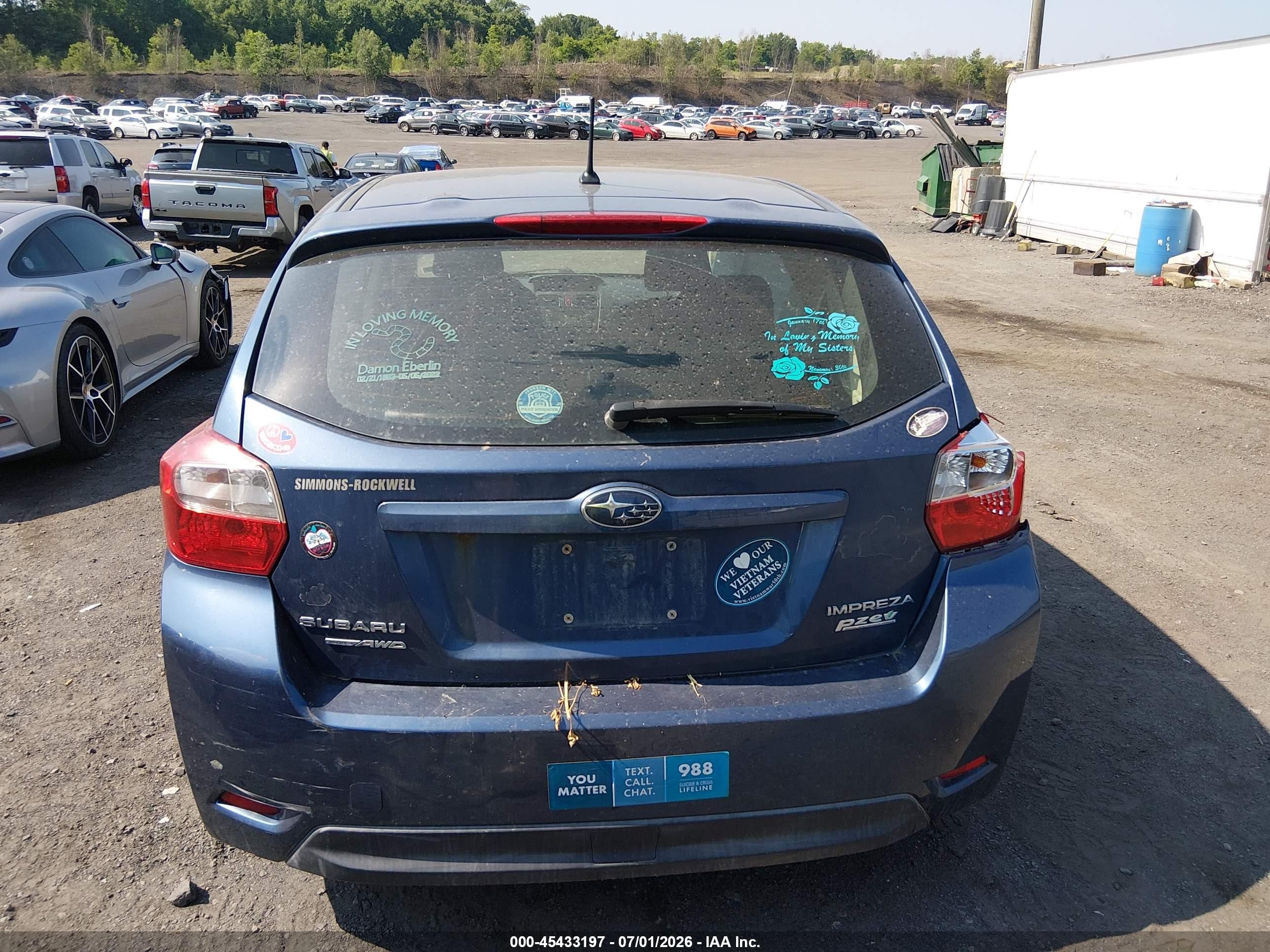2013 Subaru Impreza 2.0i Premium Синий vin: JF1GPAC65DH802069