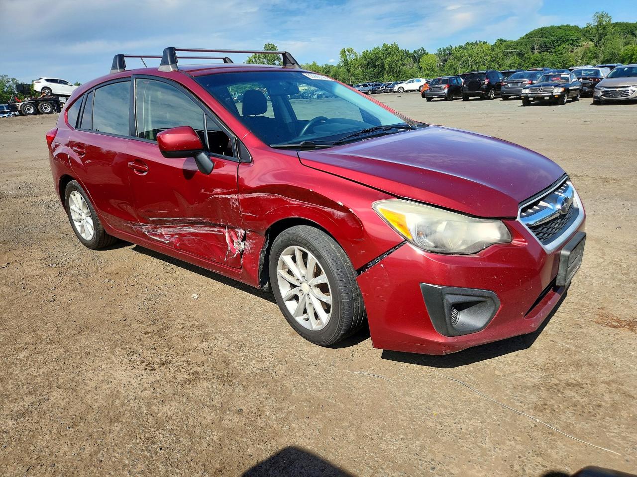 2014 Subaru Impreza Premium Red vin: JF1GPAC65E8219759