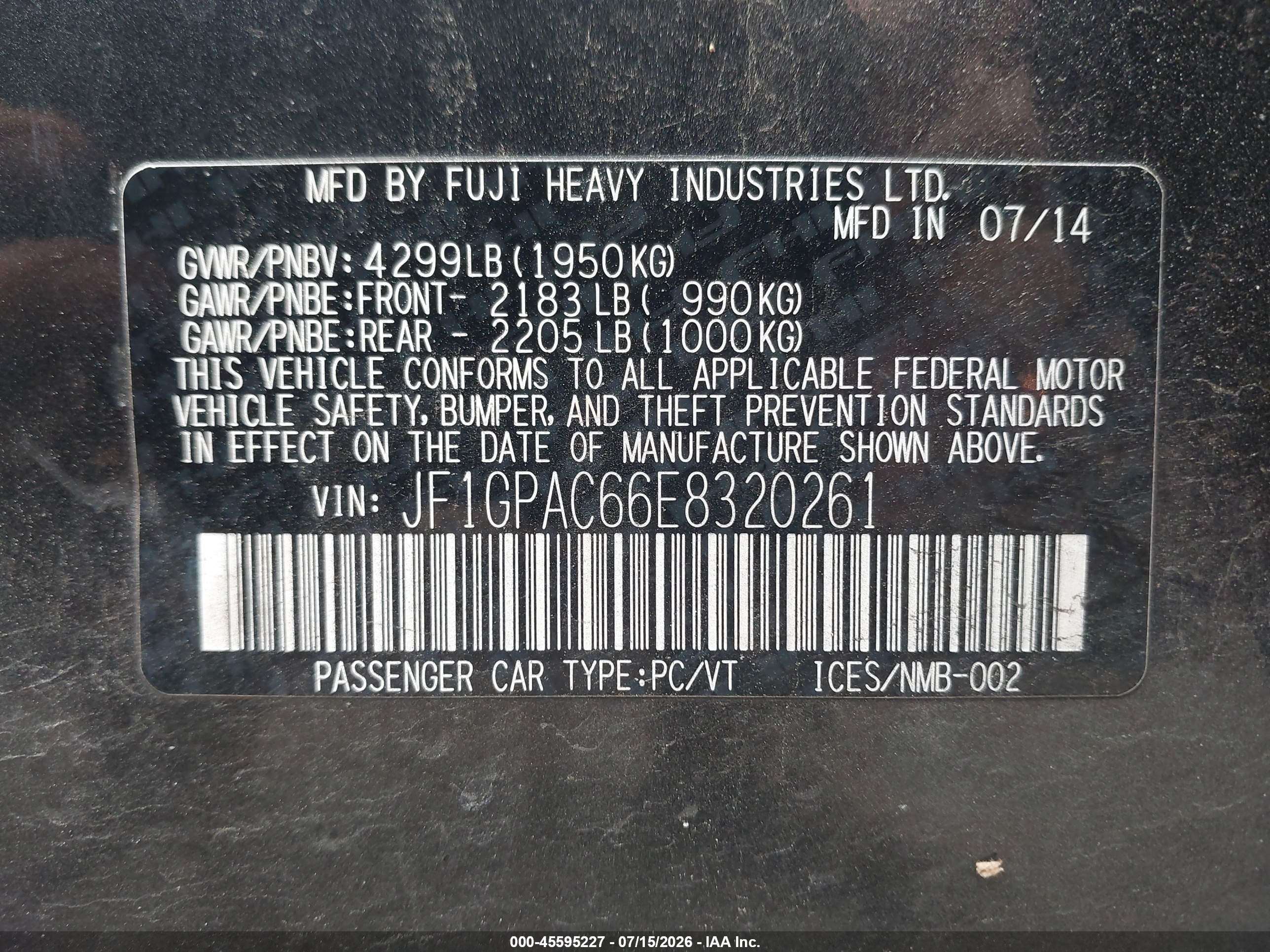 2014 Subaru Impreza 2.0i Premium Gray vin: JF1GPAC66E8320261
