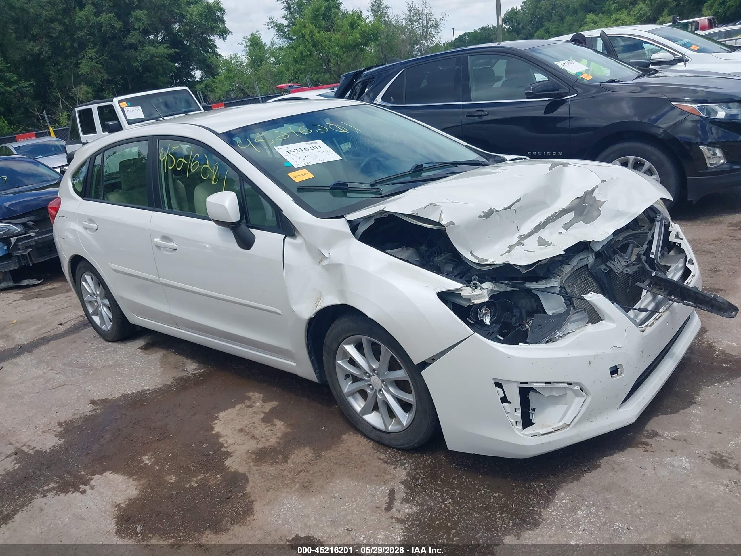 2012 Subaru Impreza 2.0i Premium White vin: JF1GPAC67CH213569