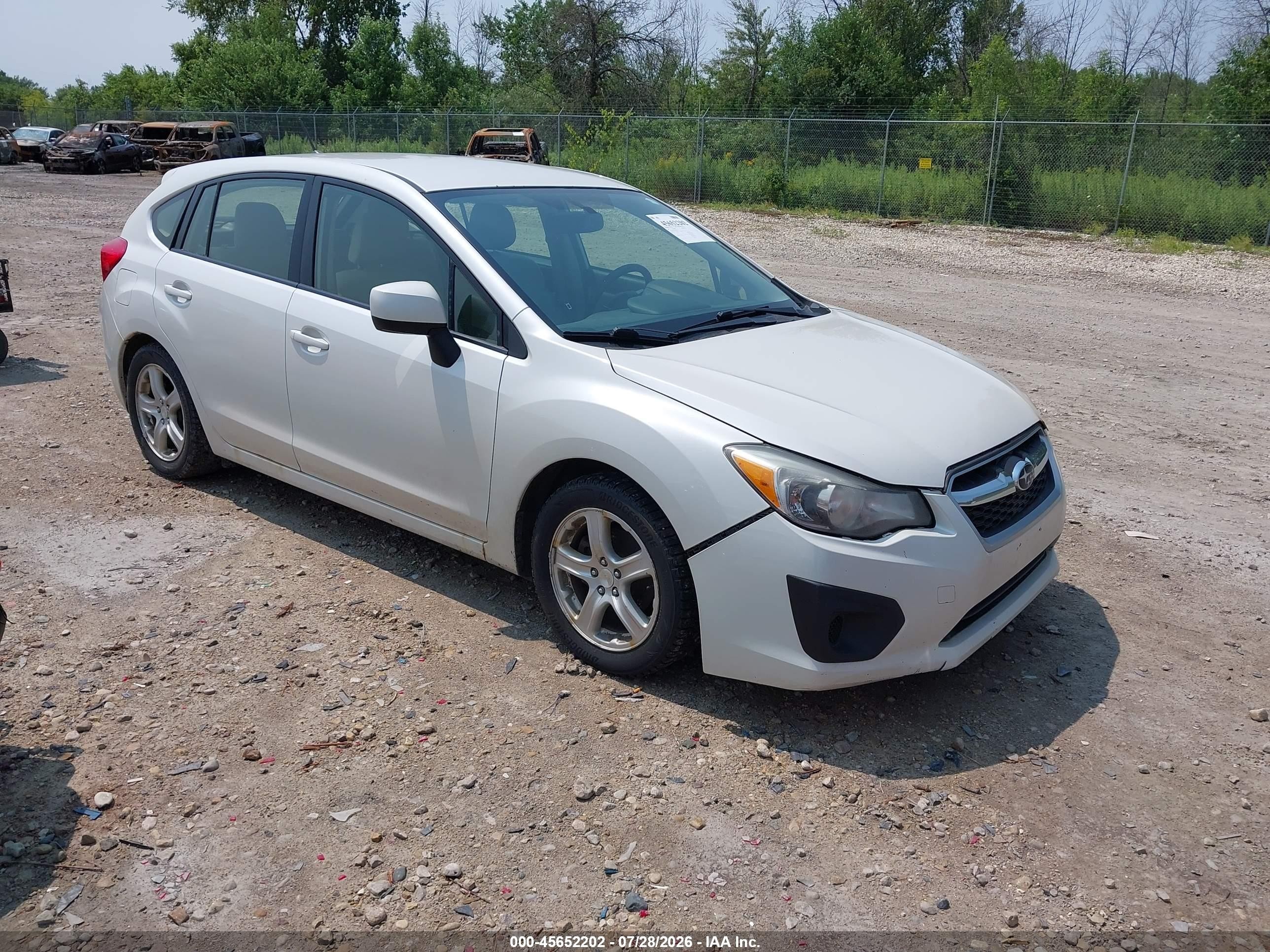 2013 Subaru Impreza 2.0i Premium White vin: JF1GPAC67DH821013
