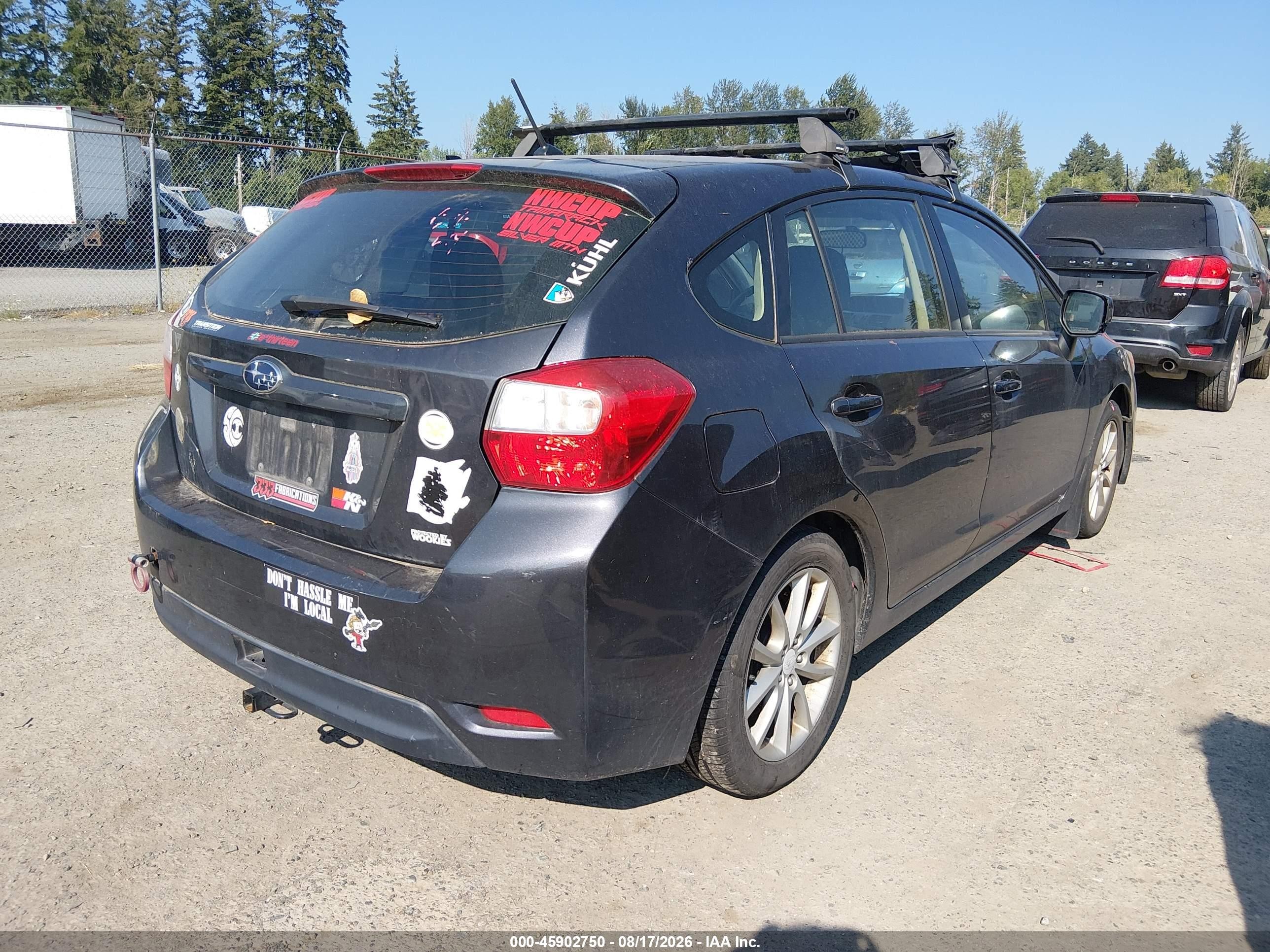 2014 Subaru Impreza 2.0i Premium Black vin: JF1GPAC67E8257574