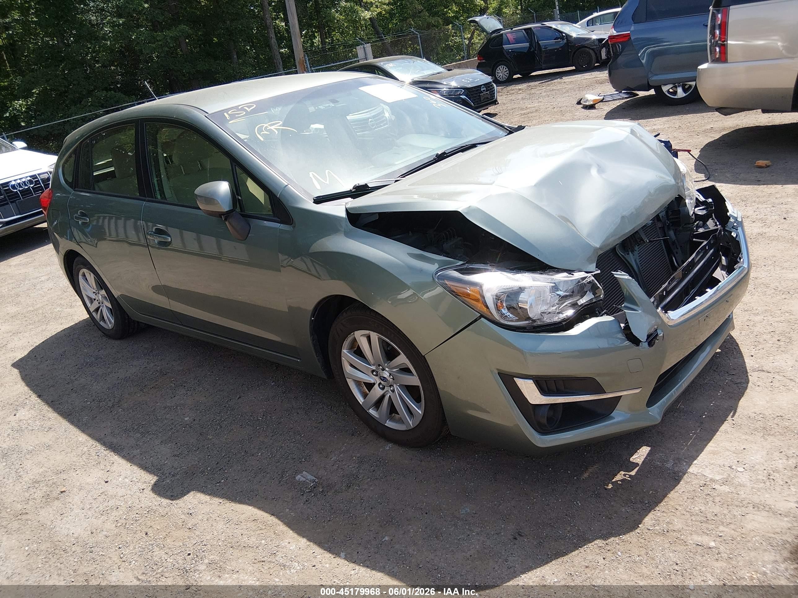 2015 Subaru Impreza 2.0i Premium Green vin: JF1GPAC67FH259116