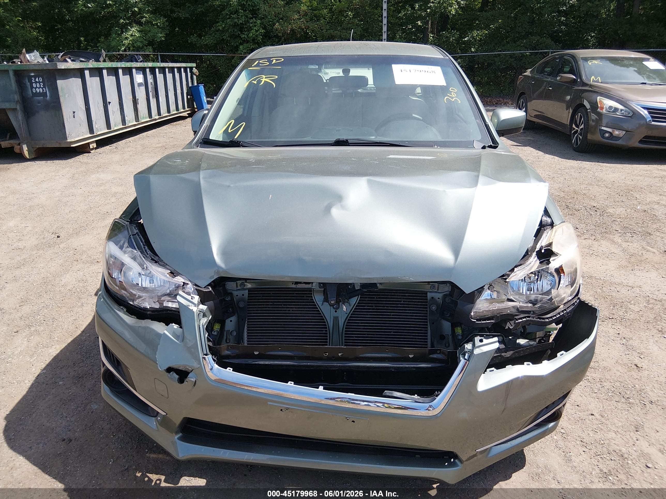 2015 Subaru Impreza 2.0i Premium Green vin: JF1GPAC67FH259116