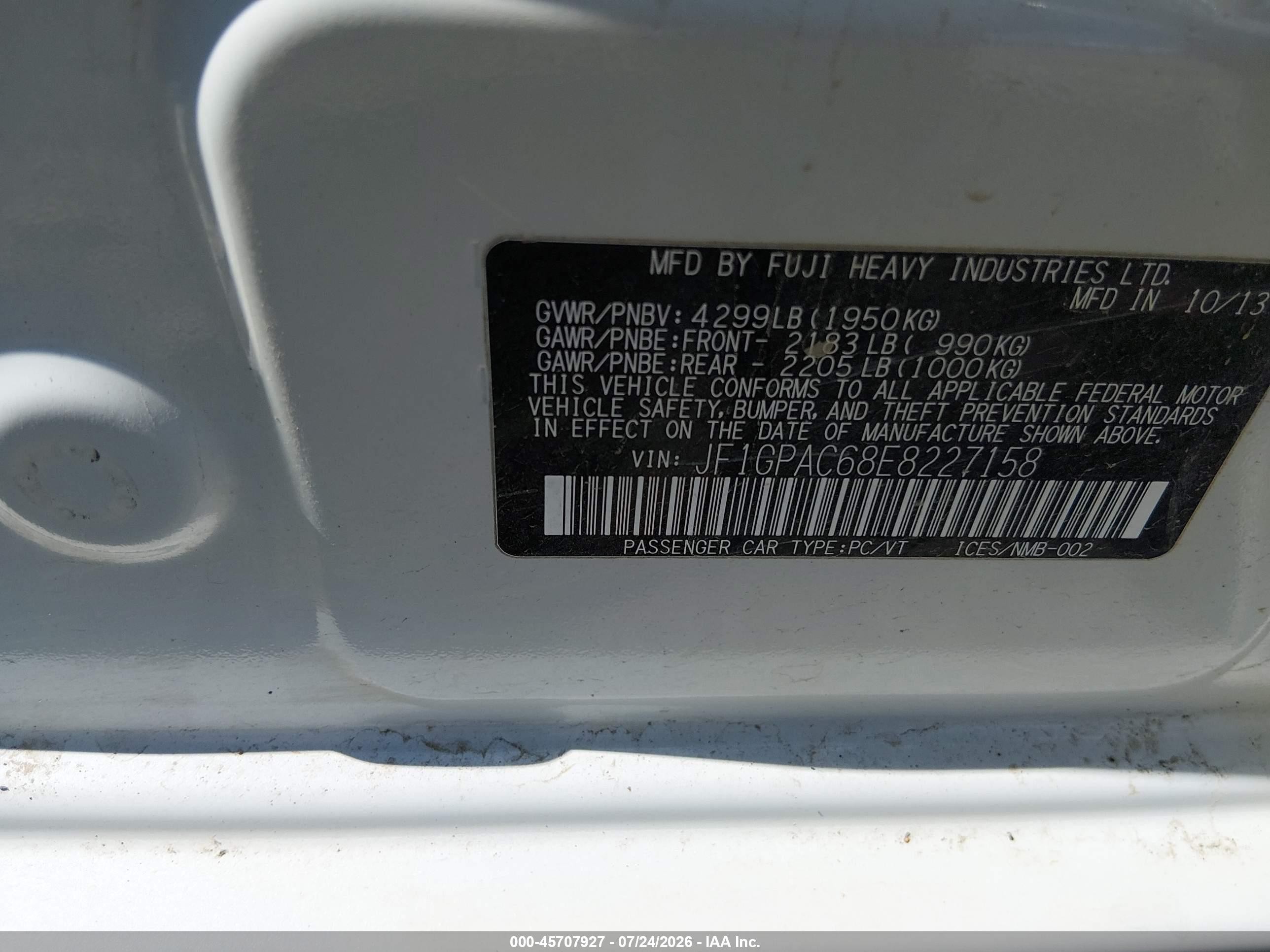 2014 Subaru Impreza 2.0i Premium White vin: JF1GPAC68E8227158