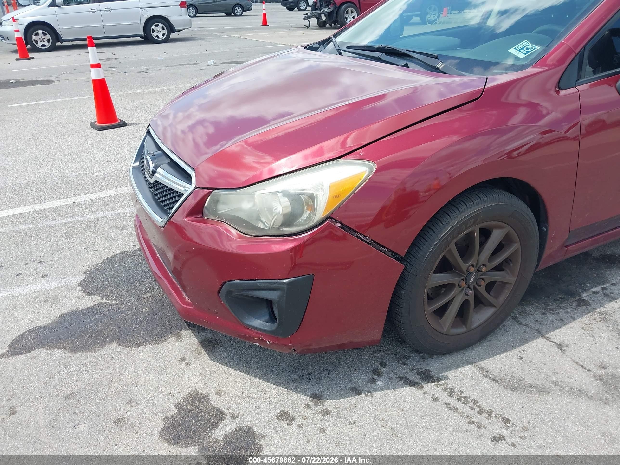 2014 Subaru Impreza 2.0i Premium Red vin: JF1GPAC68E9259411