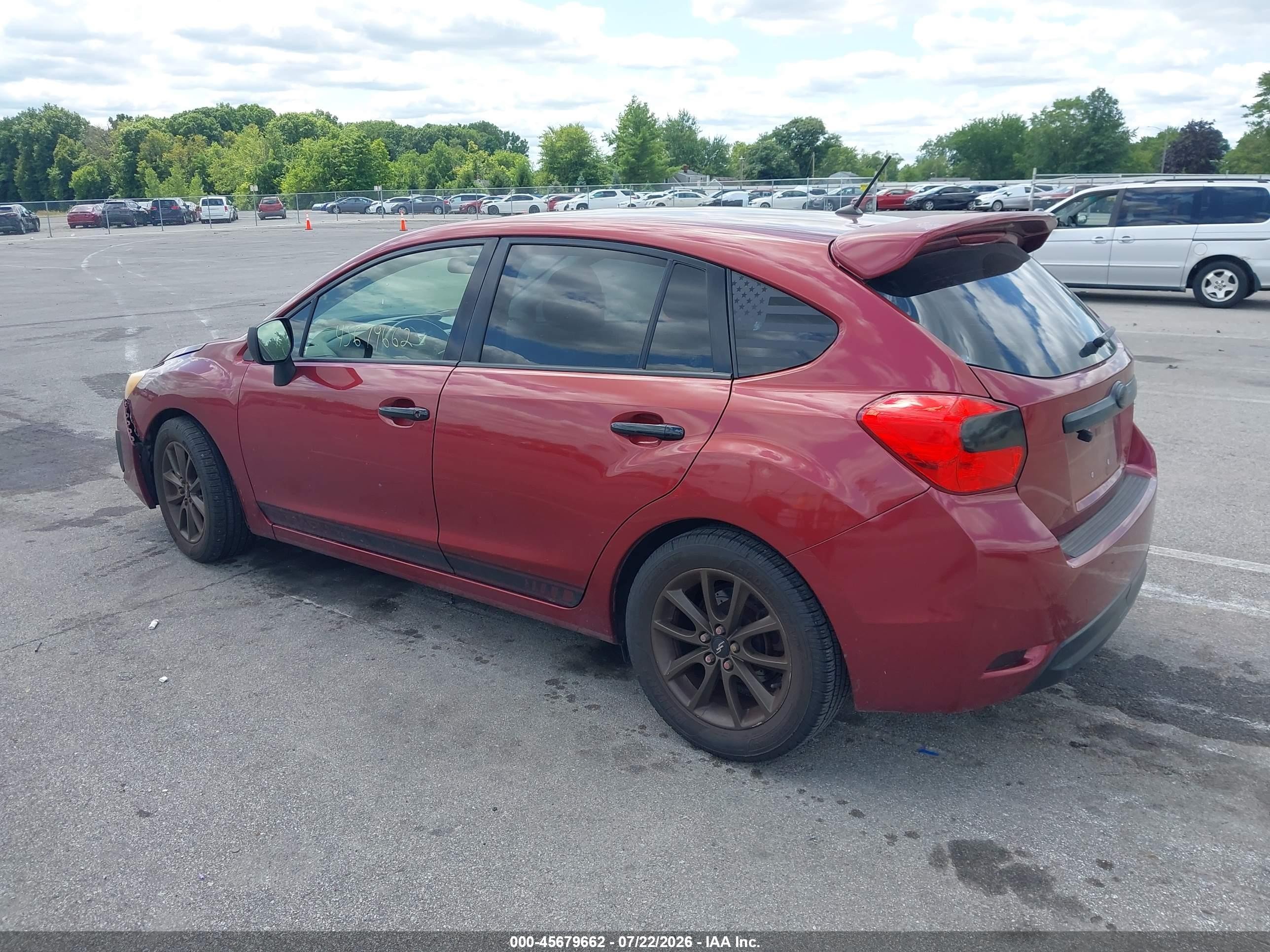 2014 Subaru Impreza 2.0i Premium Red vin: JF1GPAC68E9259411