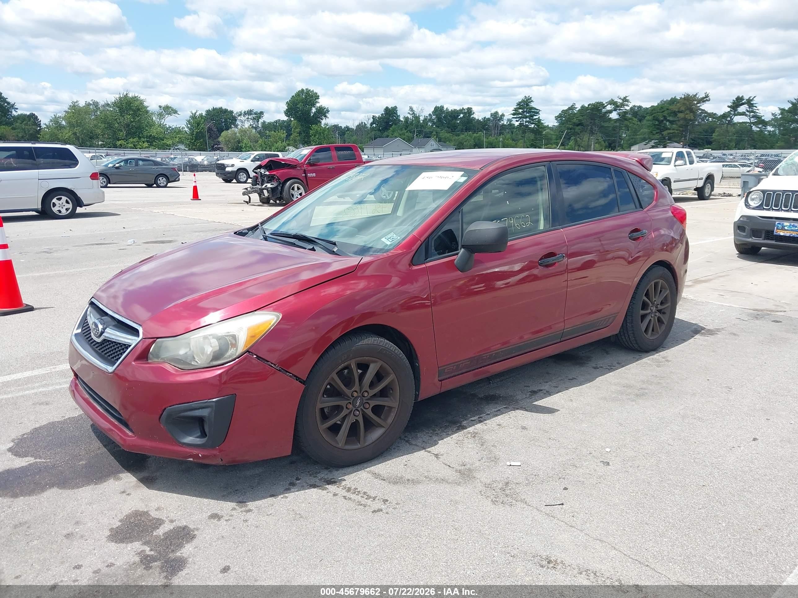 2014 Subaru Impreza 2.0i Premium Red vin: JF1GPAC68E9259411