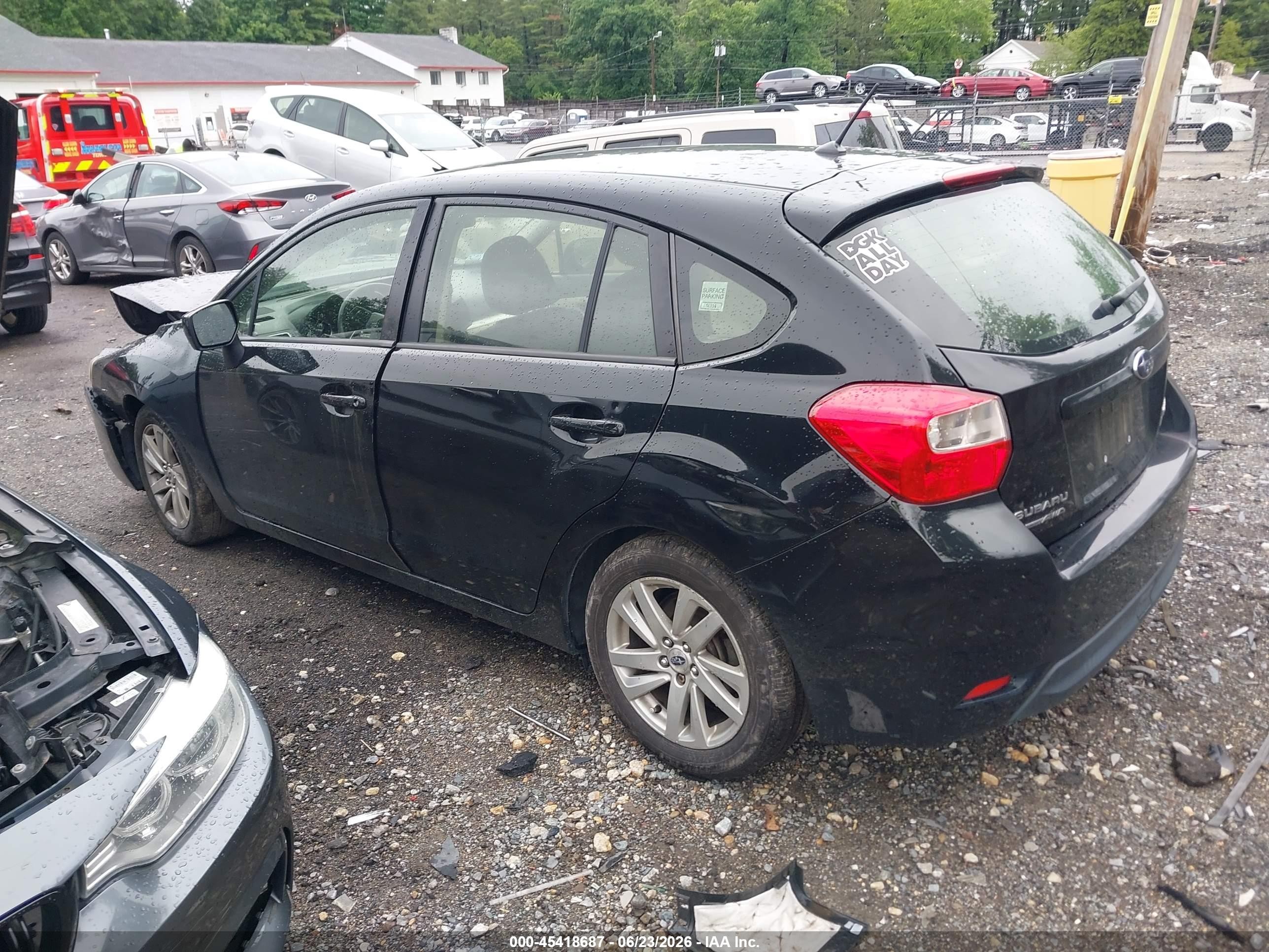 2015 Subaru Impreza 2.0i Premium Black vin: JF1GPAC68F8206697
