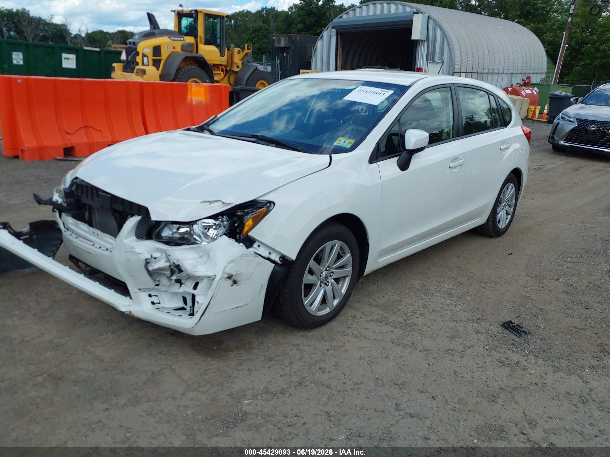2015 Subaru Impreza 2.0i Premium White vin: JF1GPAC68F8223614