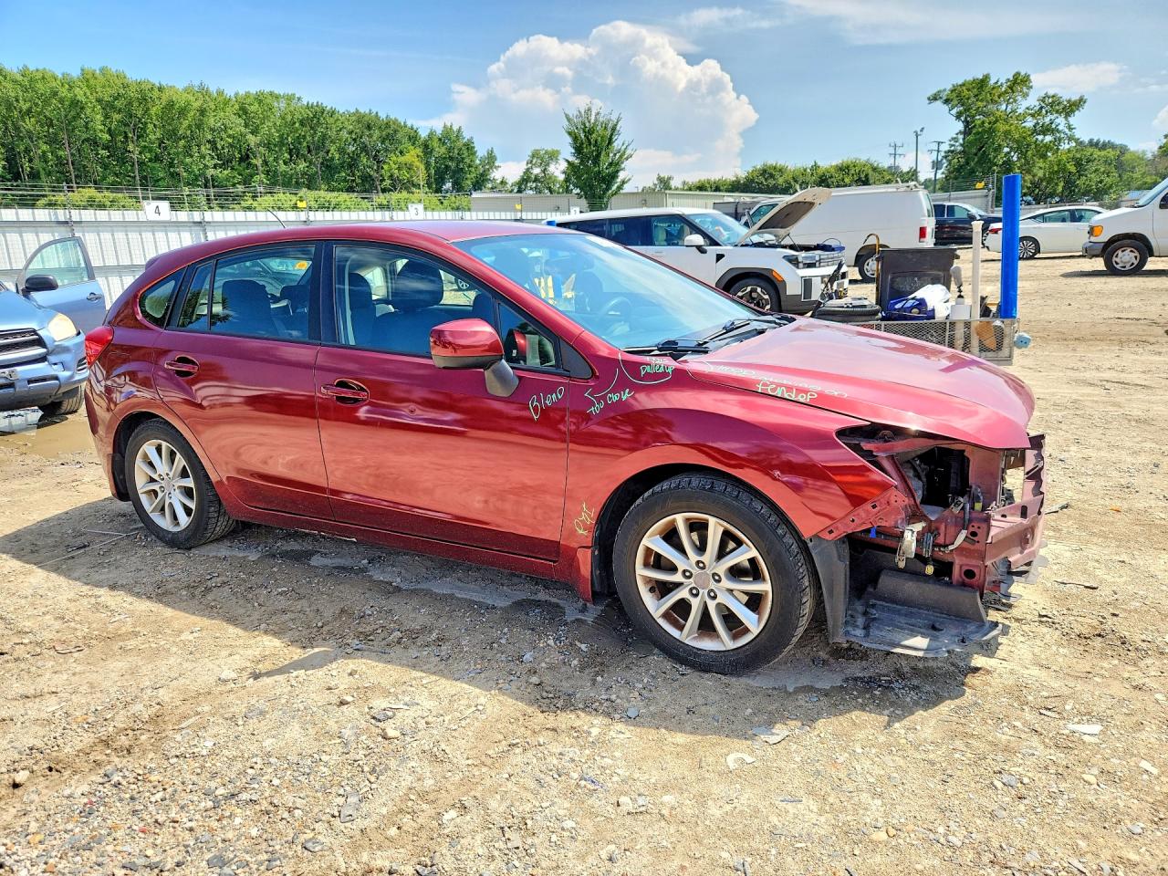 2012 Subaru Impreza Premium Maroon vin: JF1GPAC69CH218594