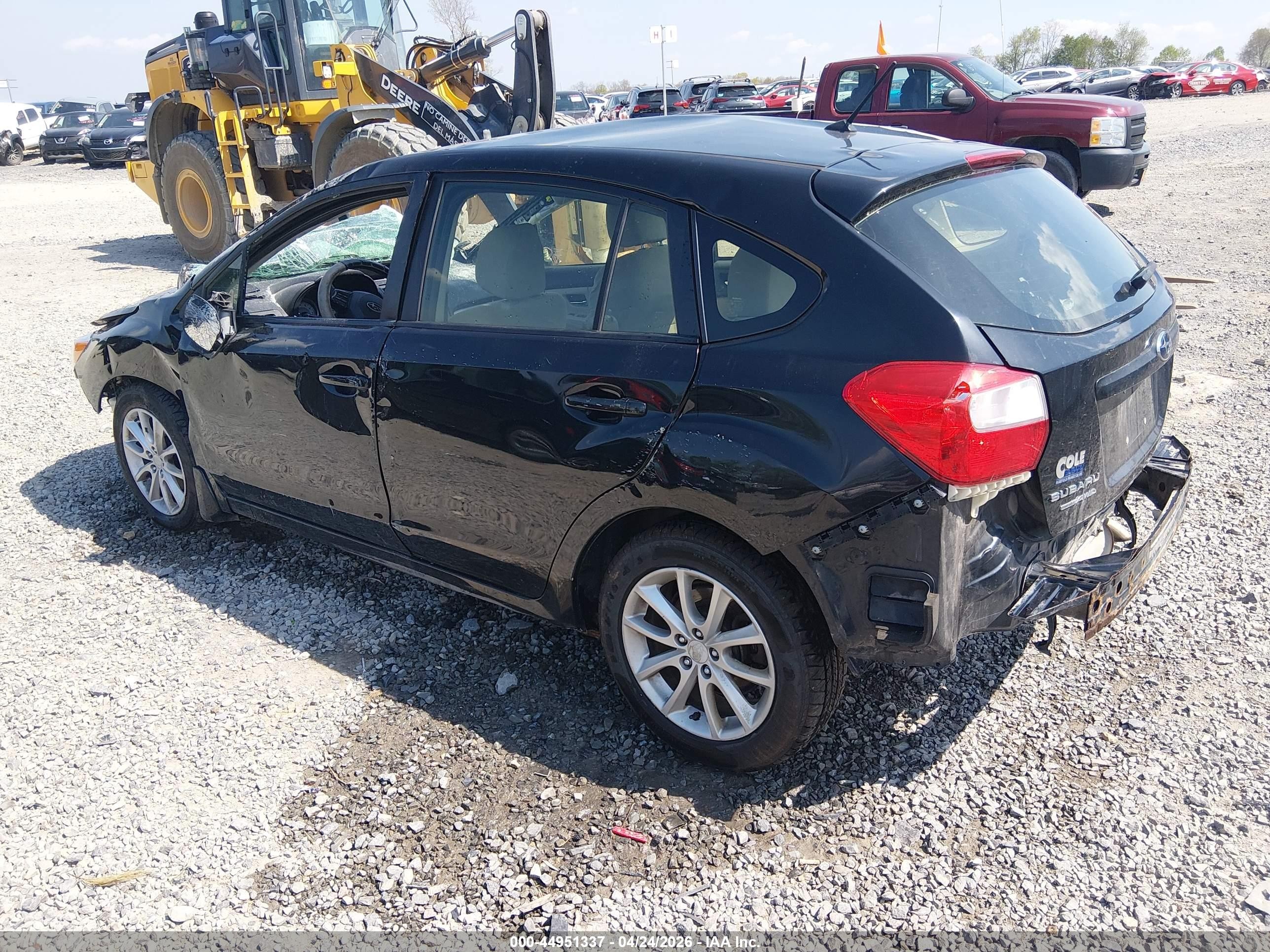 2012 Subaru Impreza 2.0i Premium Black vin: JF1GPAC69CH245438