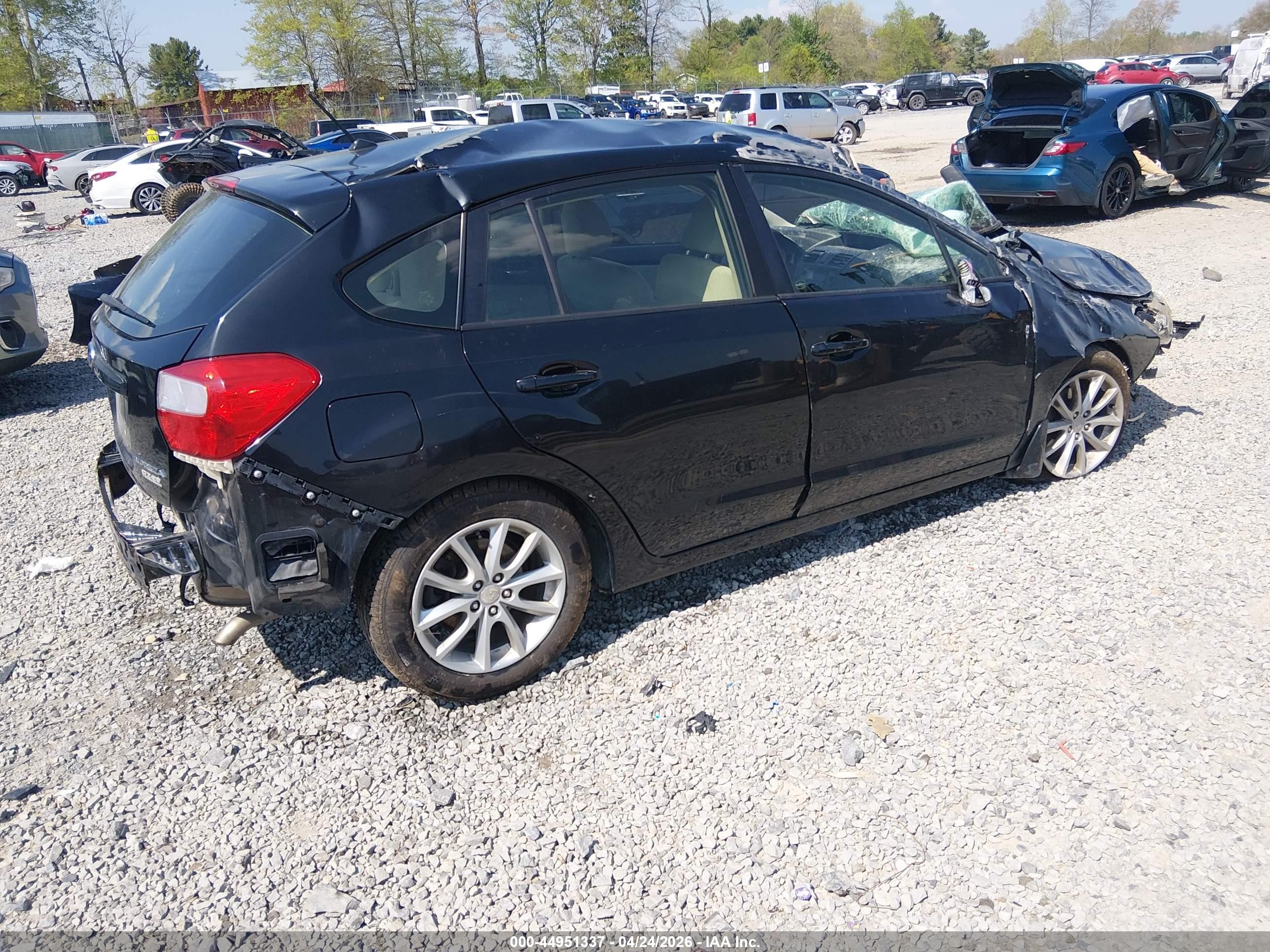 2012 Subaru Impreza 2.0i Premium Black vin: JF1GPAC69CH245438