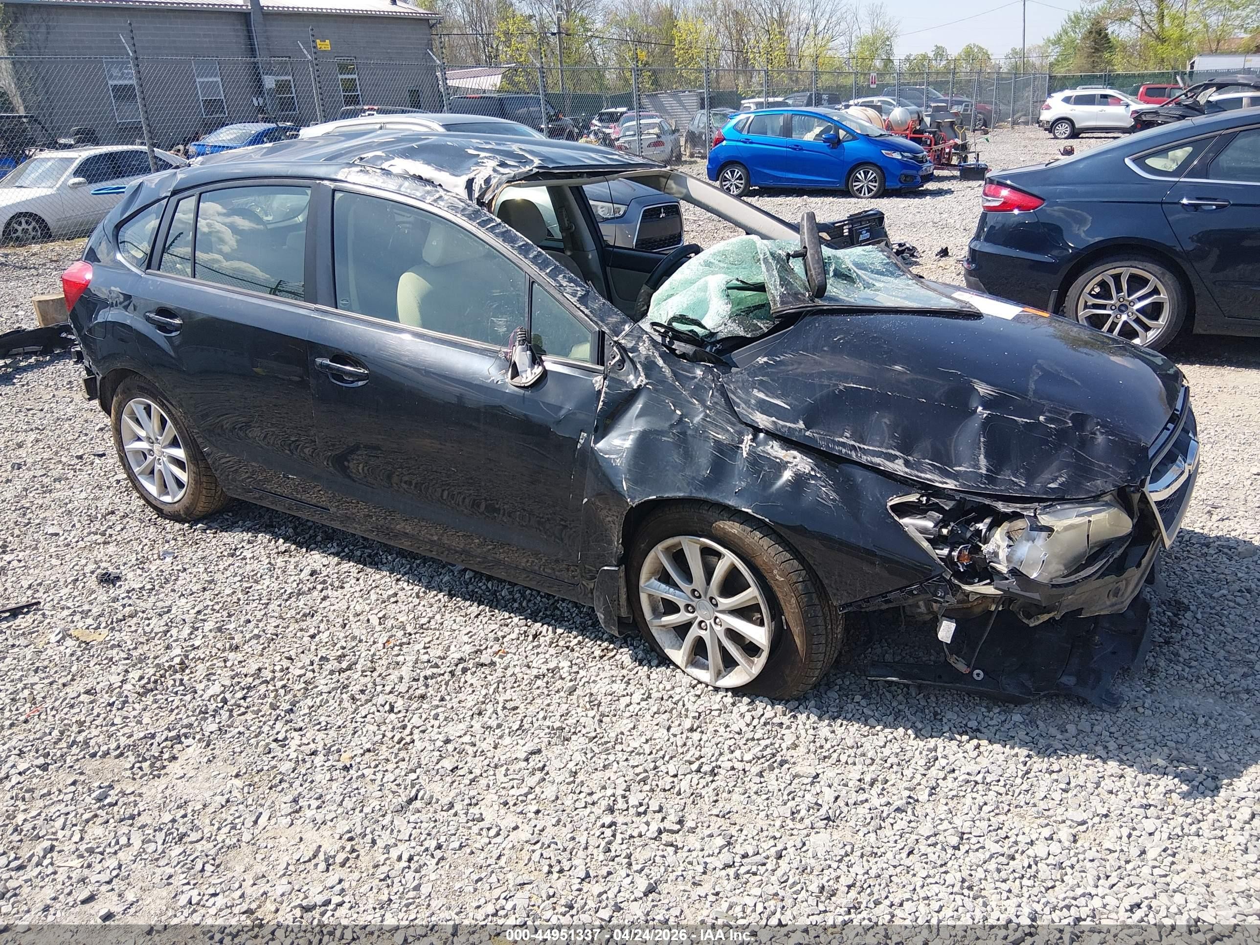 2012 Subaru Impreza 2.0i Premium Black vin: JF1GPAC69CH245438