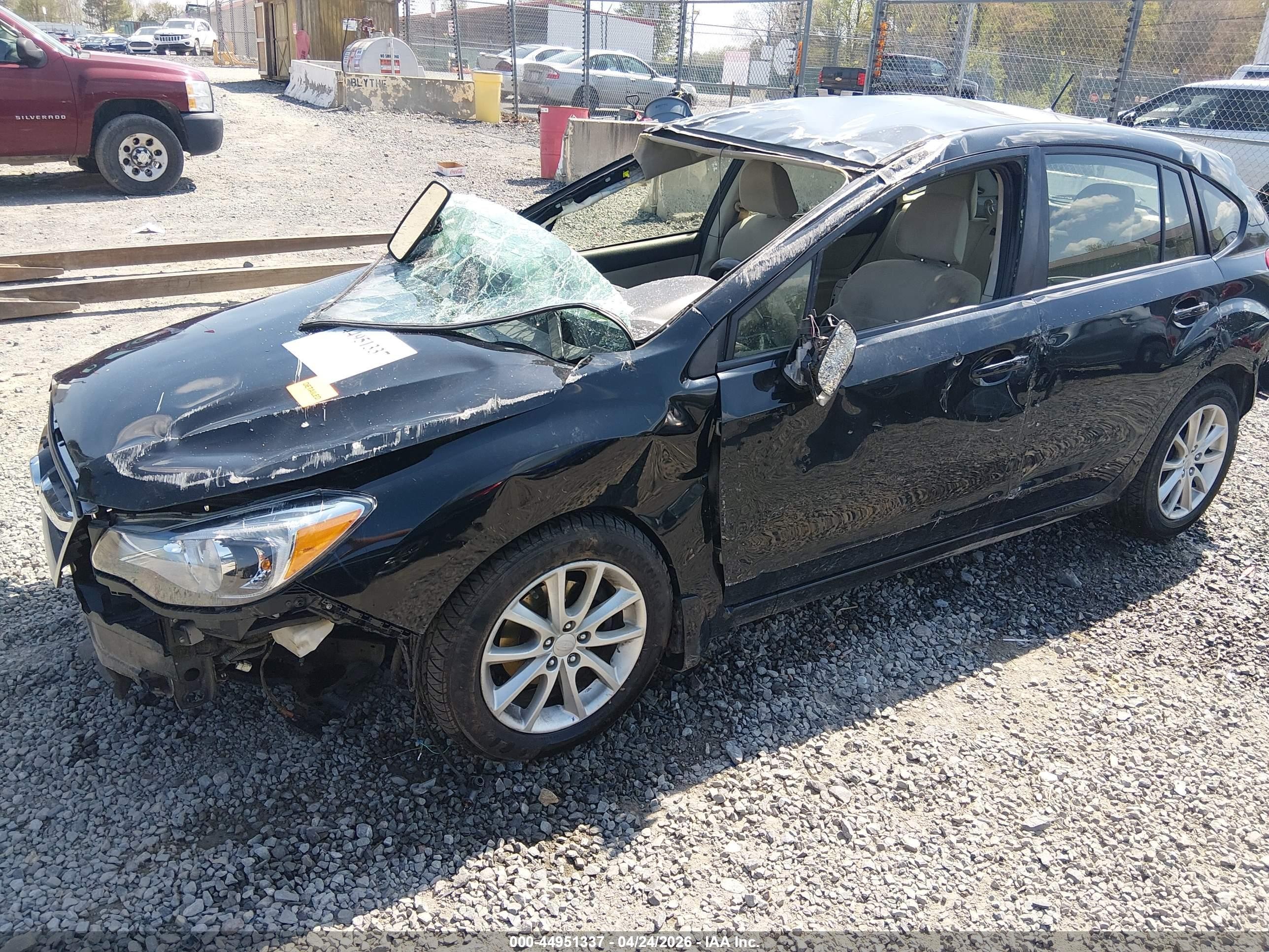 2012 Subaru Impreza 2.0i Premium Black vin: JF1GPAC69CH245438