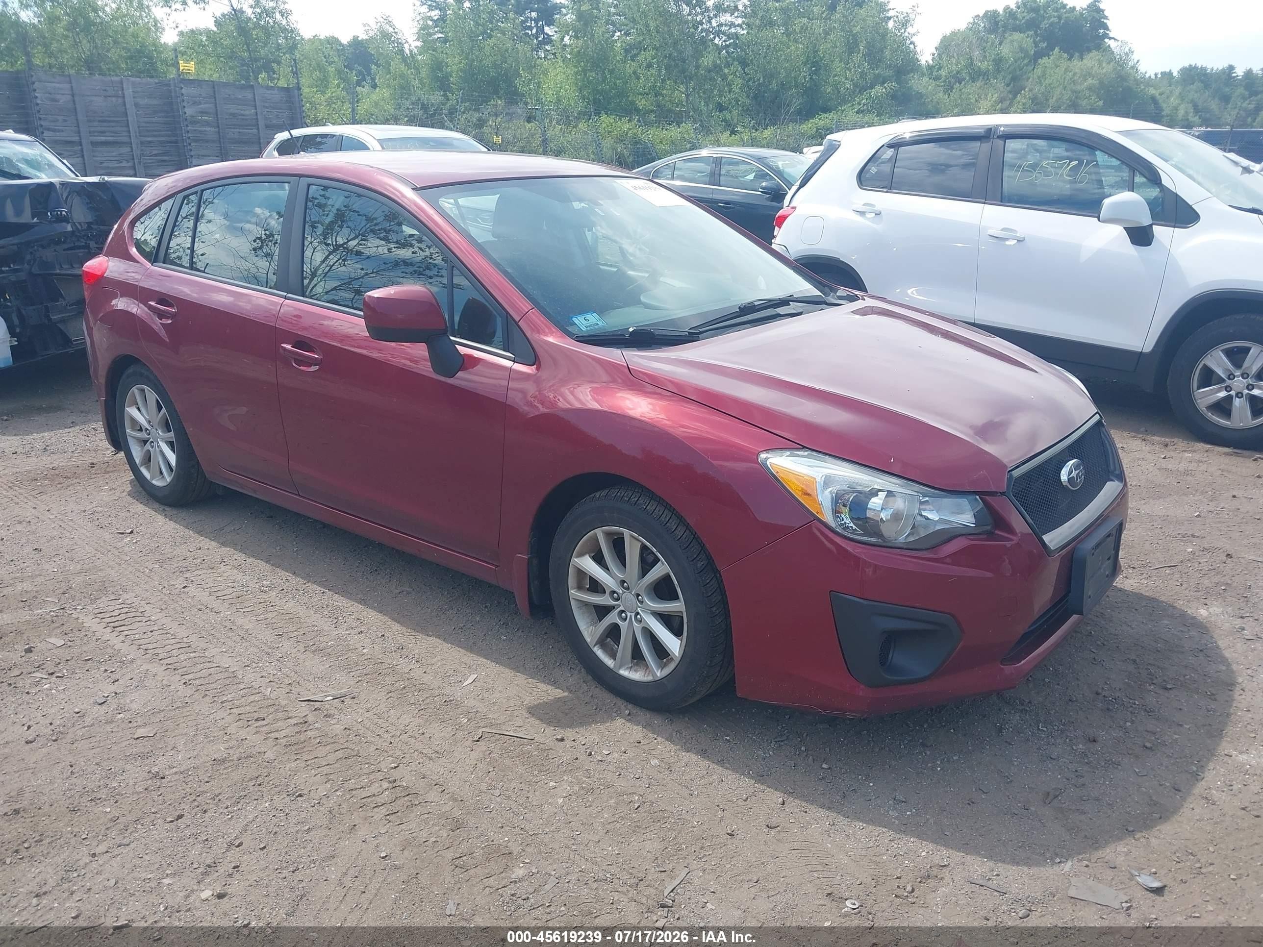 2013 Subaru Impreza 2.0i Premium Red vin: JF1GPAC6XD2217684