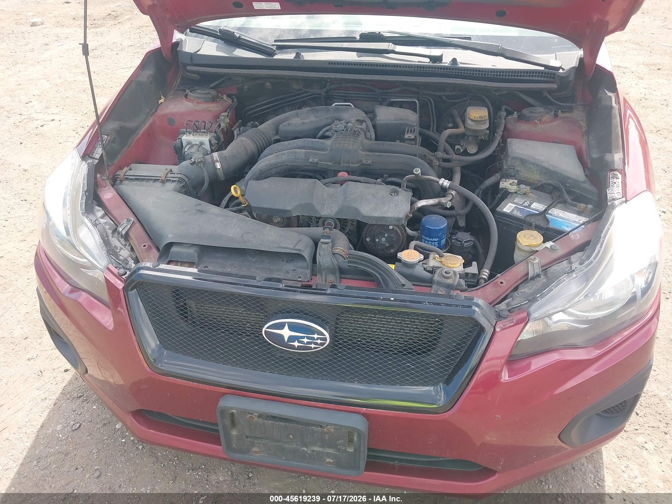 2013 Subaru Impreza 2.0i Premium Red vin: JF1GPAC6XD2217684