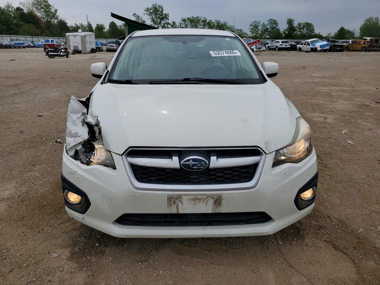 2013 Subaru Impreza Premium White vin: JF1GPAC6XDH821023
