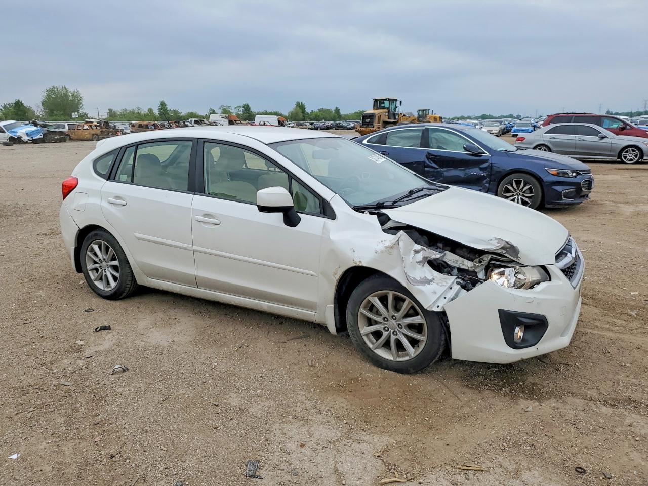 2013 Subaru Impreza Premium White vin: JF1GPAC6XDH821023
