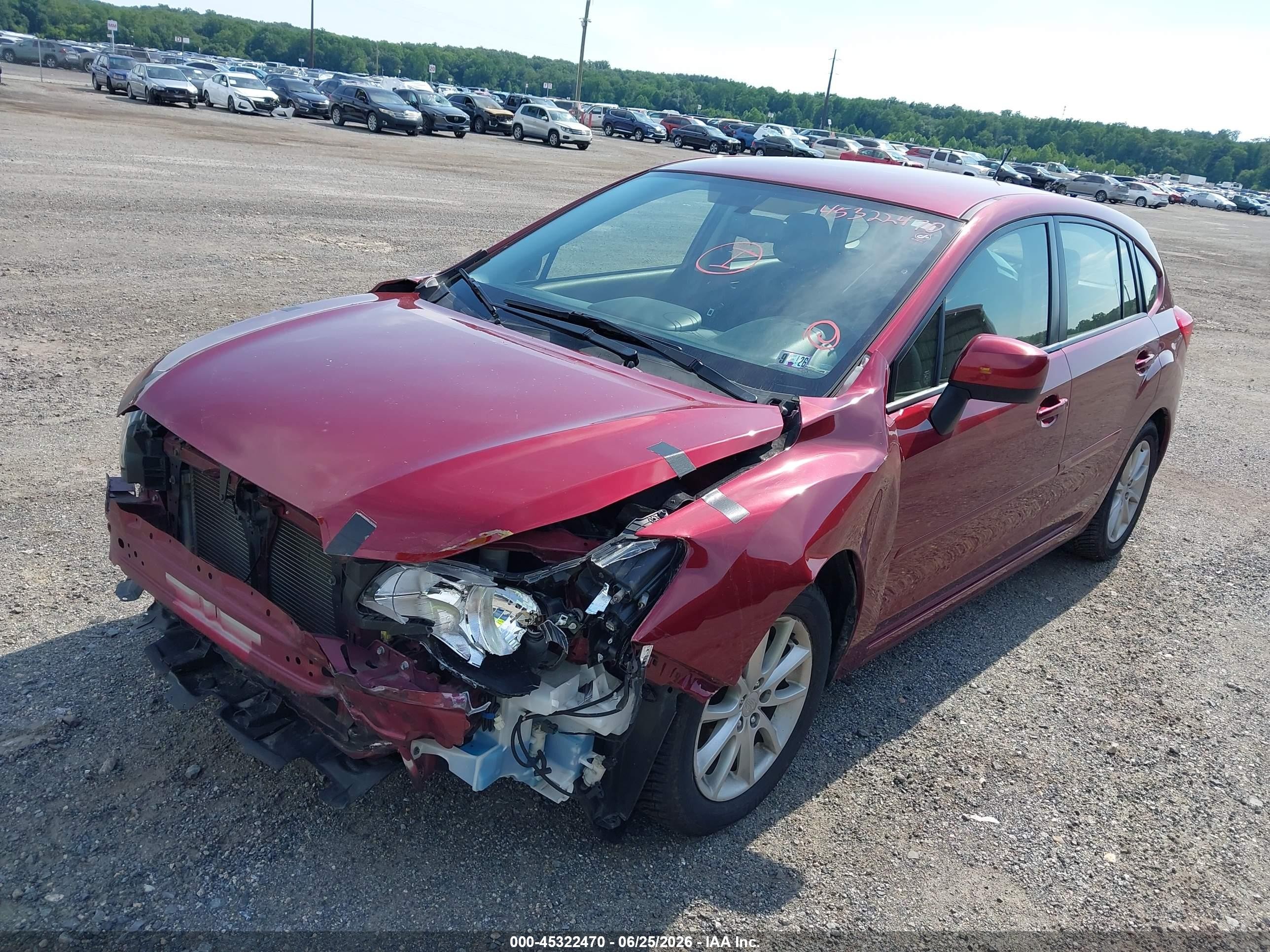 2014 Subaru Impreza 2.0i Premium Burgundy vin: JF1GPAC6XE8321803