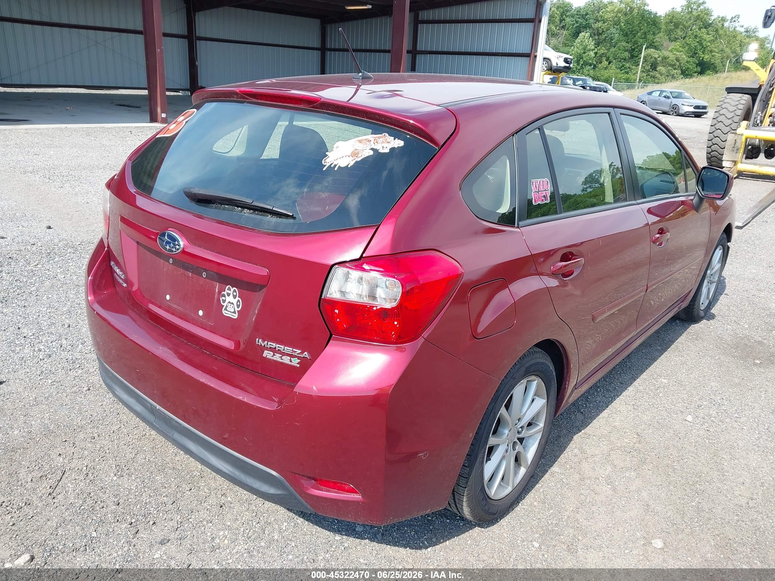 2014 Subaru Impreza 2.0i Premium Burgundy vin: JF1GPAC6XE8321803