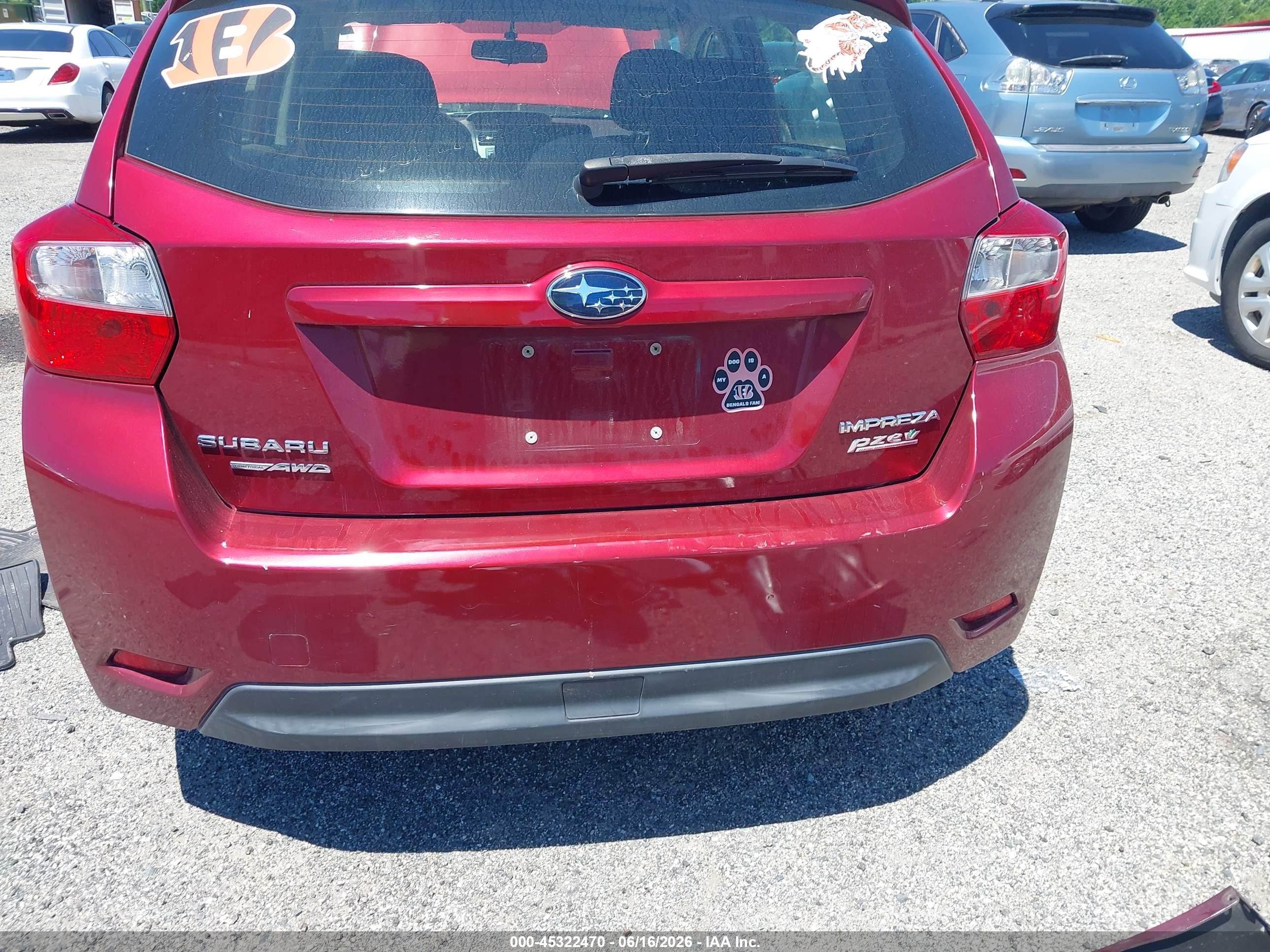 2014 Subaru Impreza 2.0i Premium Burgundy vin: JF1GPAC6XE8321803