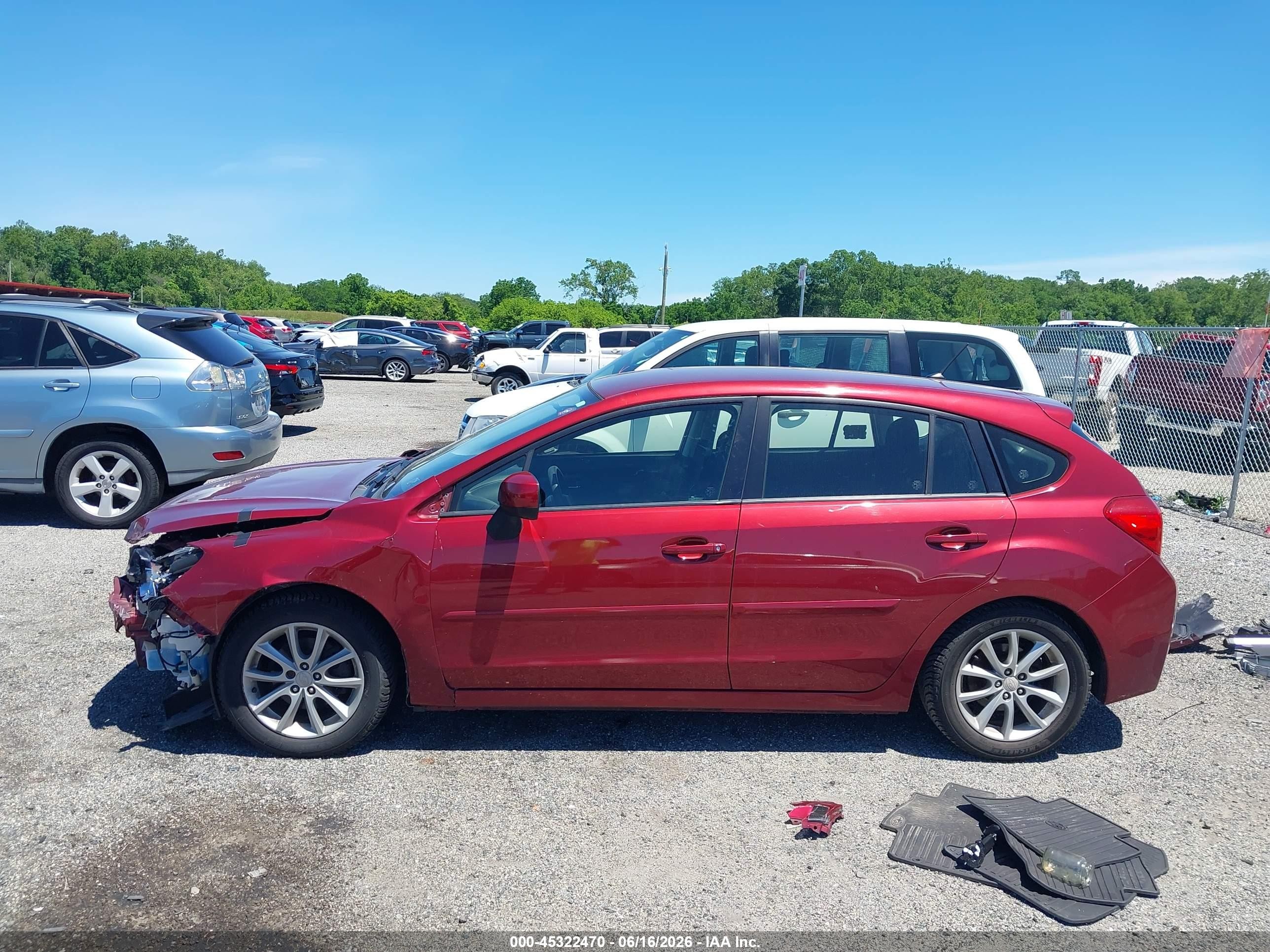 2014 Subaru Impreza 2.0i Premium Burgundy vin: JF1GPAC6XE8321803