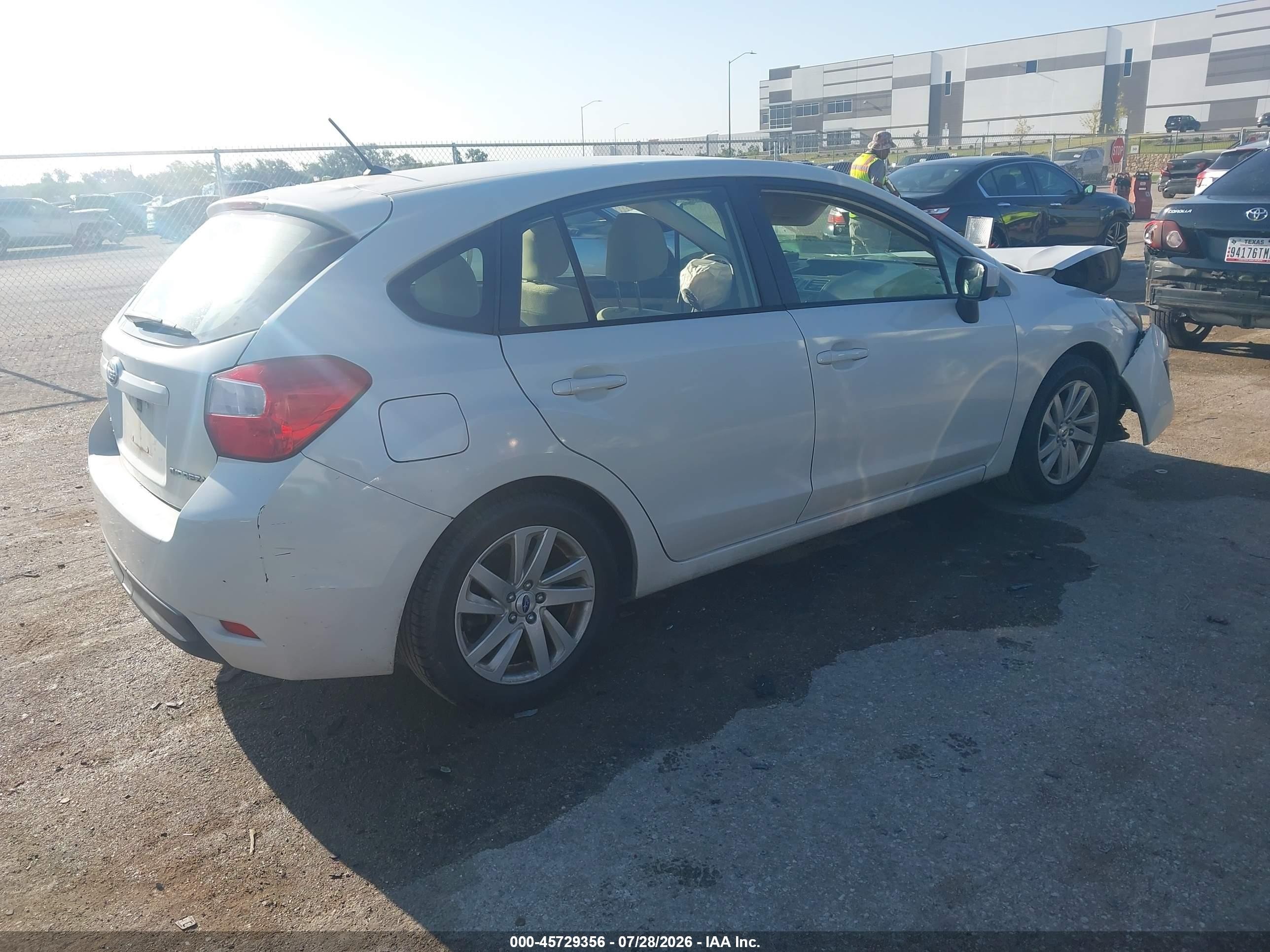 2015 Subaru Impreza 2.0i Premium White vin: JF1GPAC6XFH324623