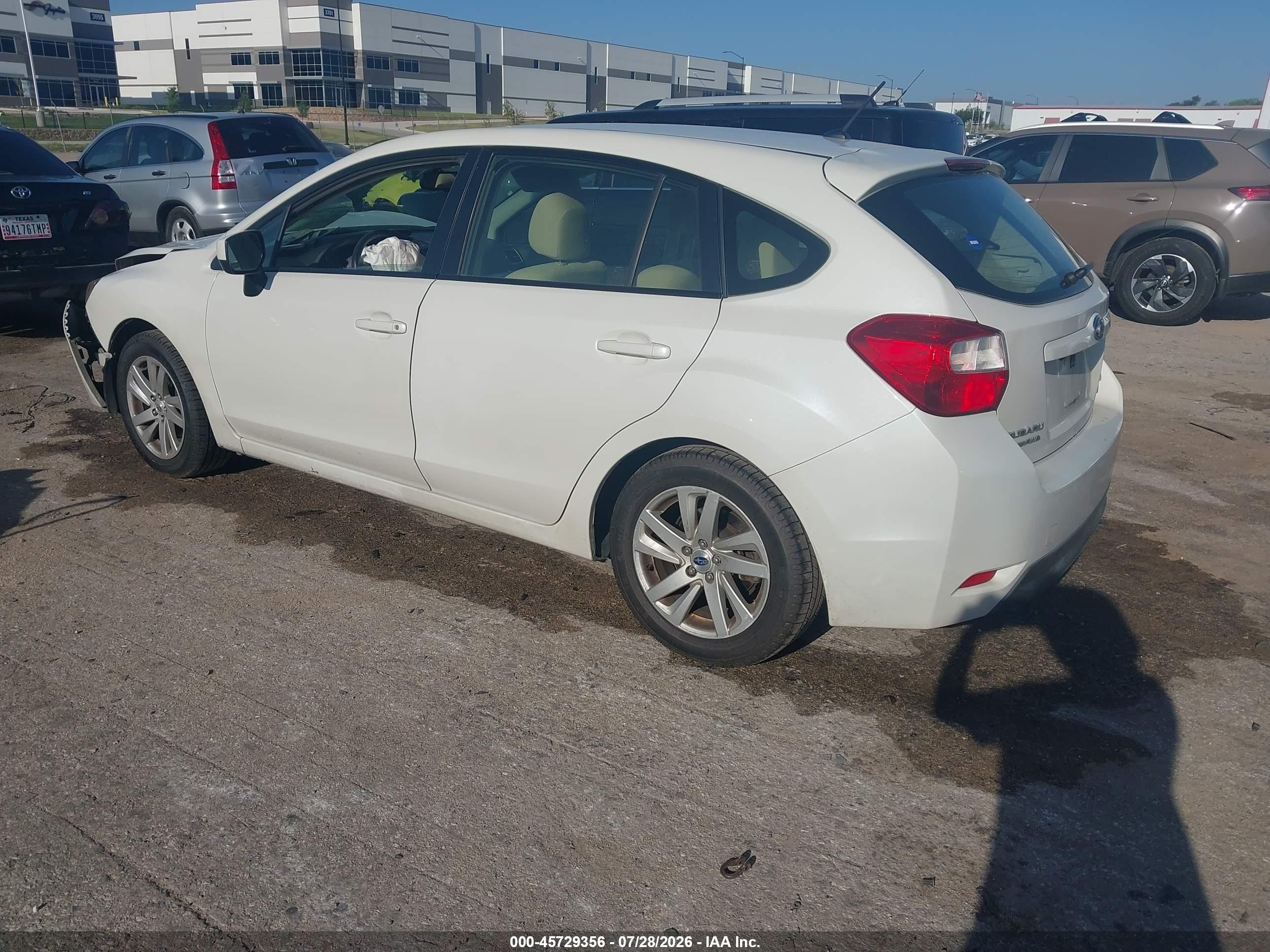 2015 Subaru Impreza 2.0i Premium White vin: JF1GPAC6XFH324623