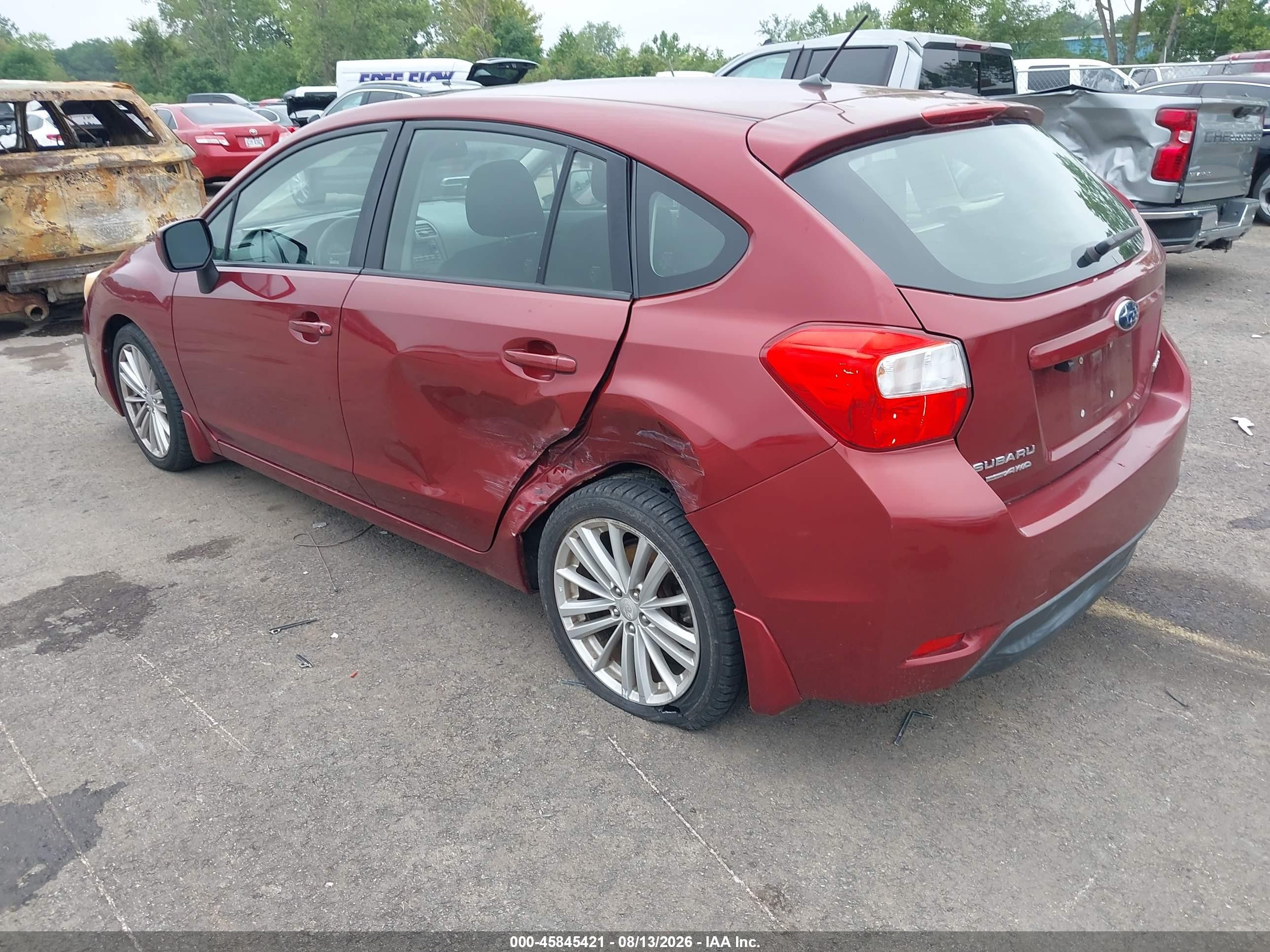 2012 Subaru Impreza 2.0i Premium Red vin: JF1GPAD60CH211998