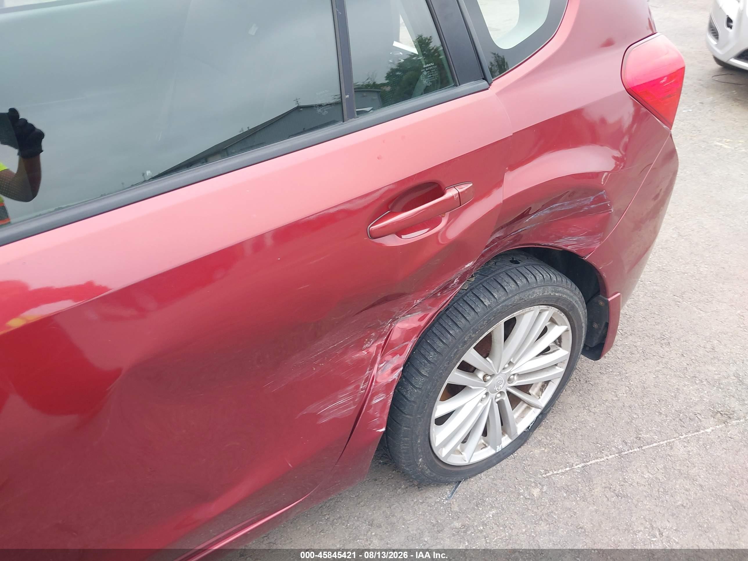 2012 Subaru Impreza 2.0i Premium Red vin: JF1GPAD60CH211998