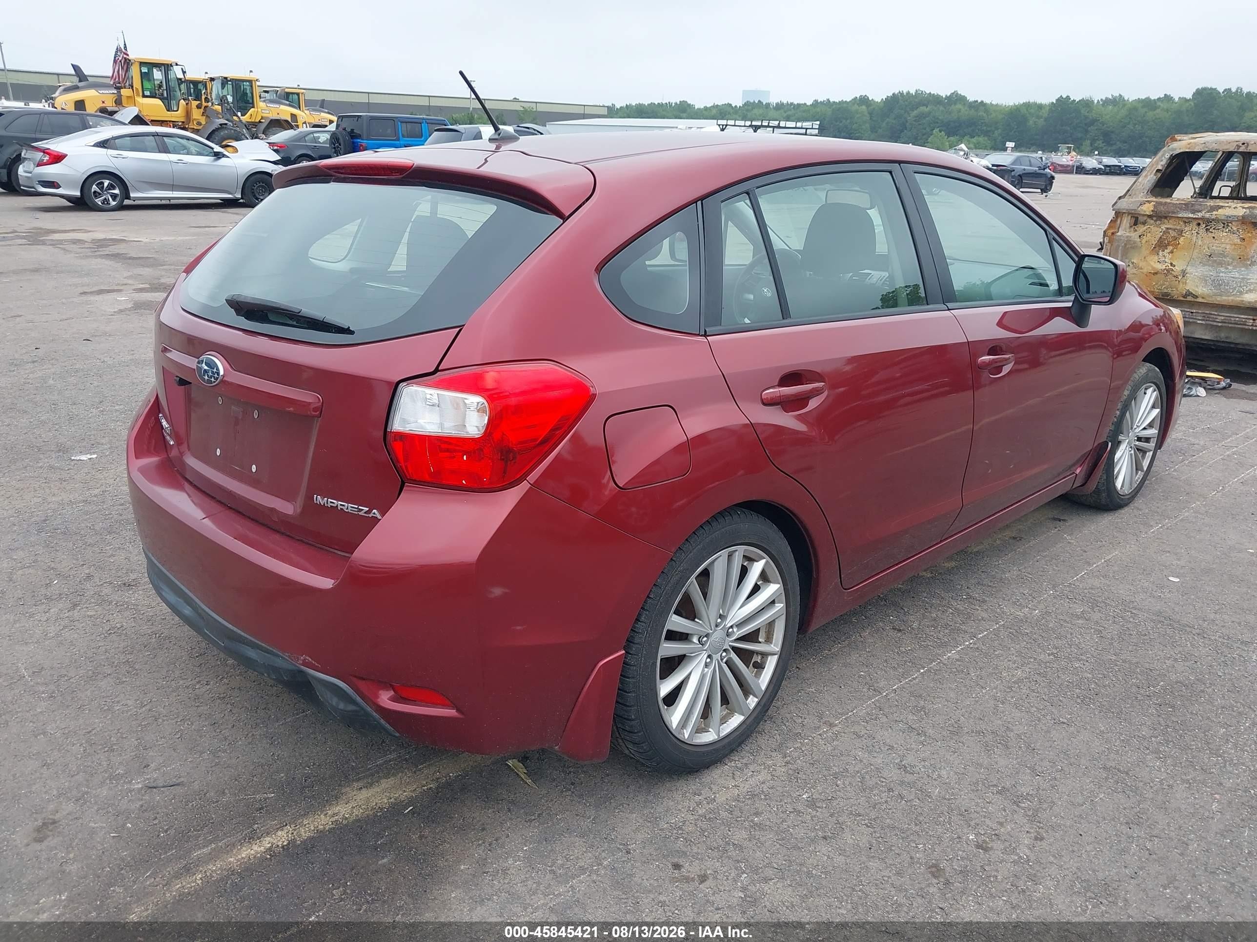 2012 Subaru Impreza 2.0i Premium Red vin: JF1GPAD60CH211998