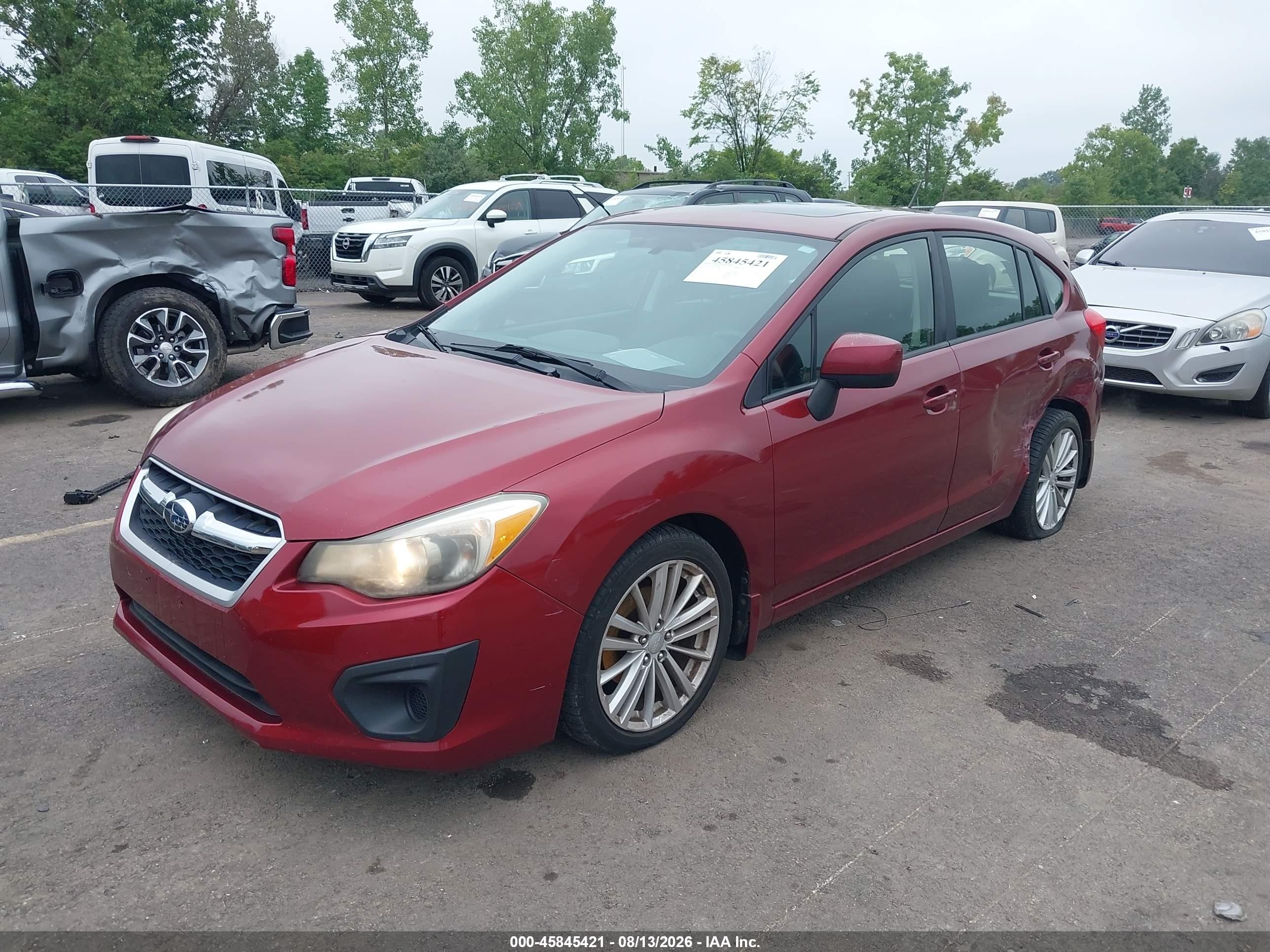 2012 Subaru Impreza 2.0i Premium Red vin: JF1GPAD60CH211998