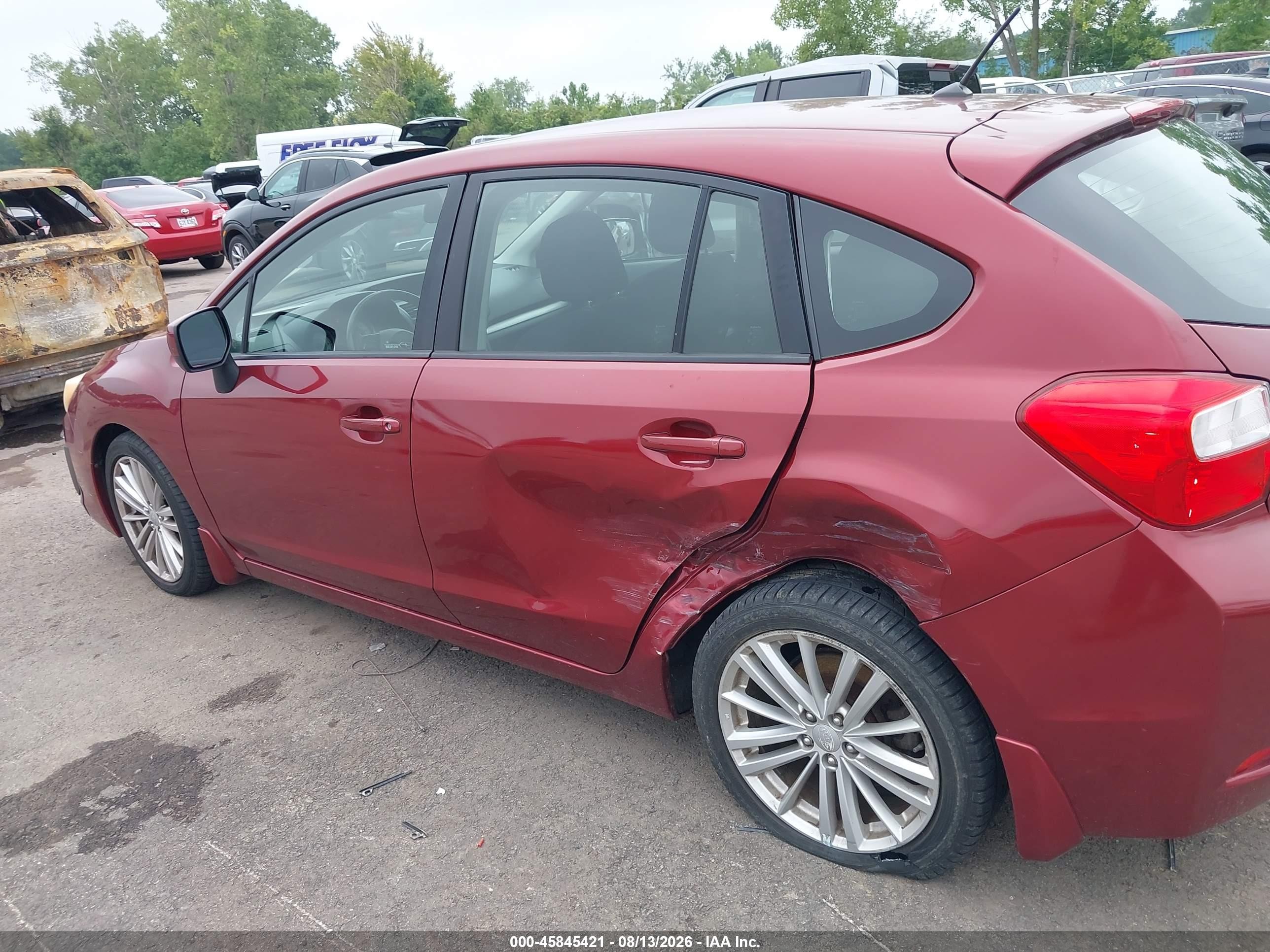 2012 Subaru Impreza 2.0i Premium Red vin: JF1GPAD60CH211998