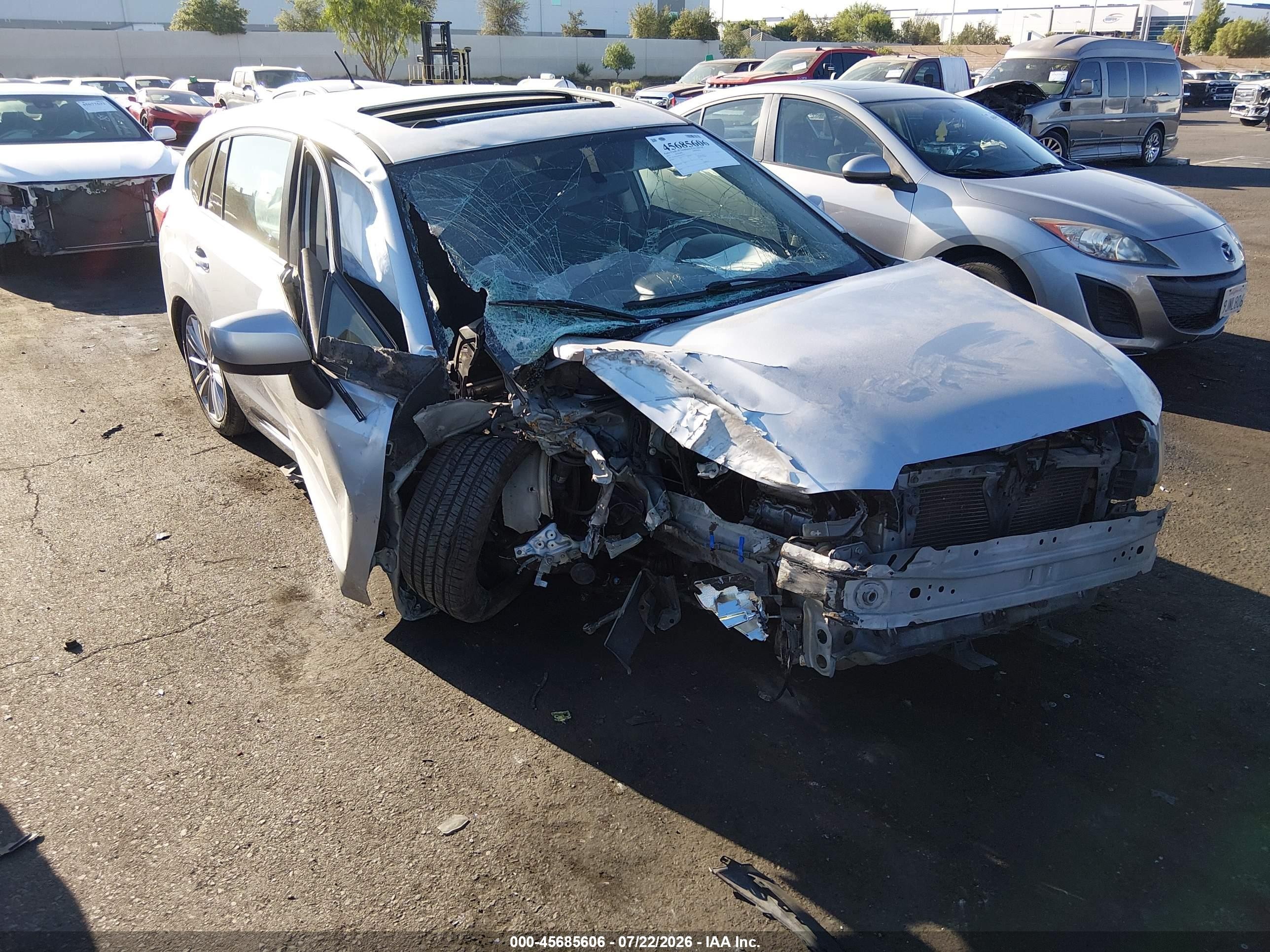 2013 Subaru Impreza 2.0i Premium Silver vin: JF1GPAD60D1807994