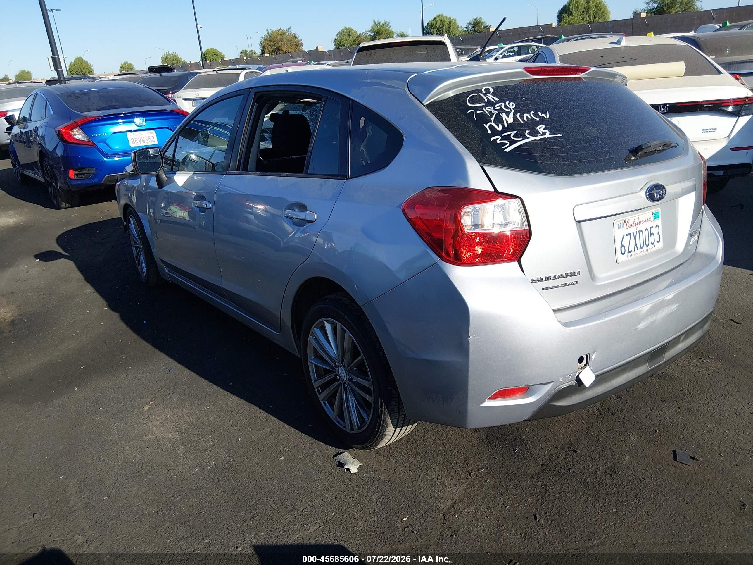 2013 Subaru Impreza 2.0i Premium Silver vin: JF1GPAD60D1807994