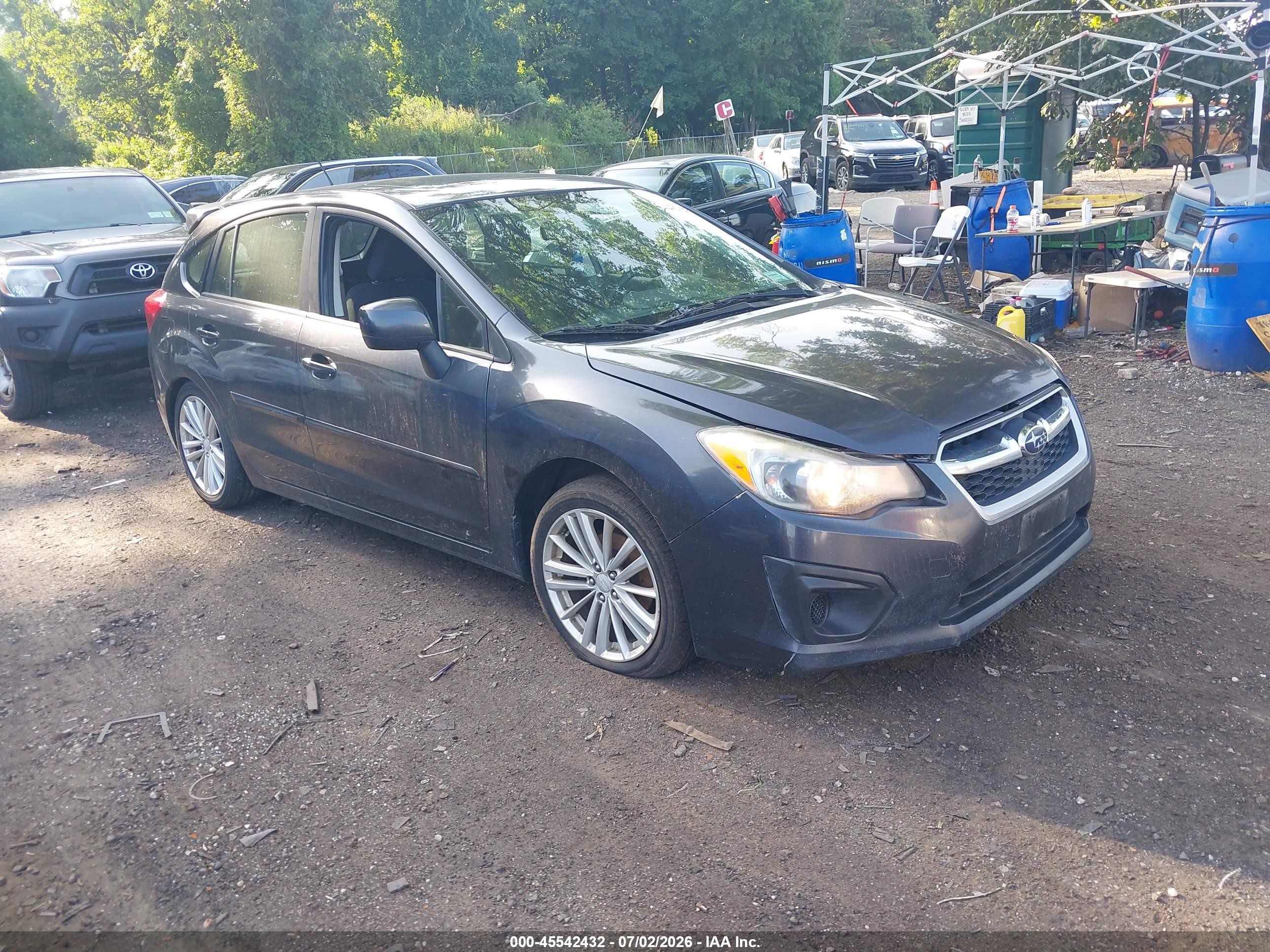 2013 Subaru Impreza 2.0i Premium Gray vin: JF1GPAD60DH202039