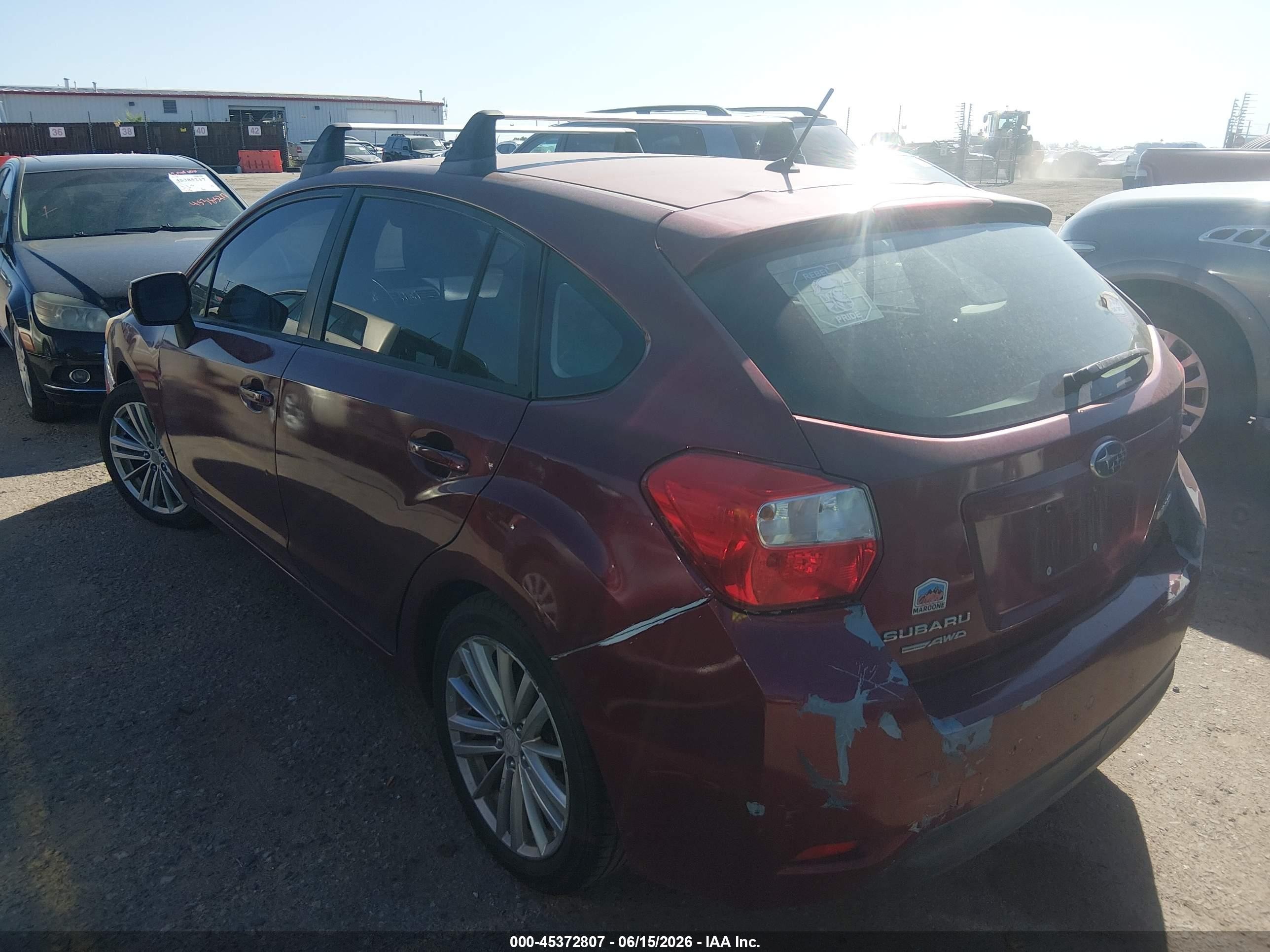 2012 Subaru Impreza 2.0i Premium Red vin: JF1GPAD61CH208088