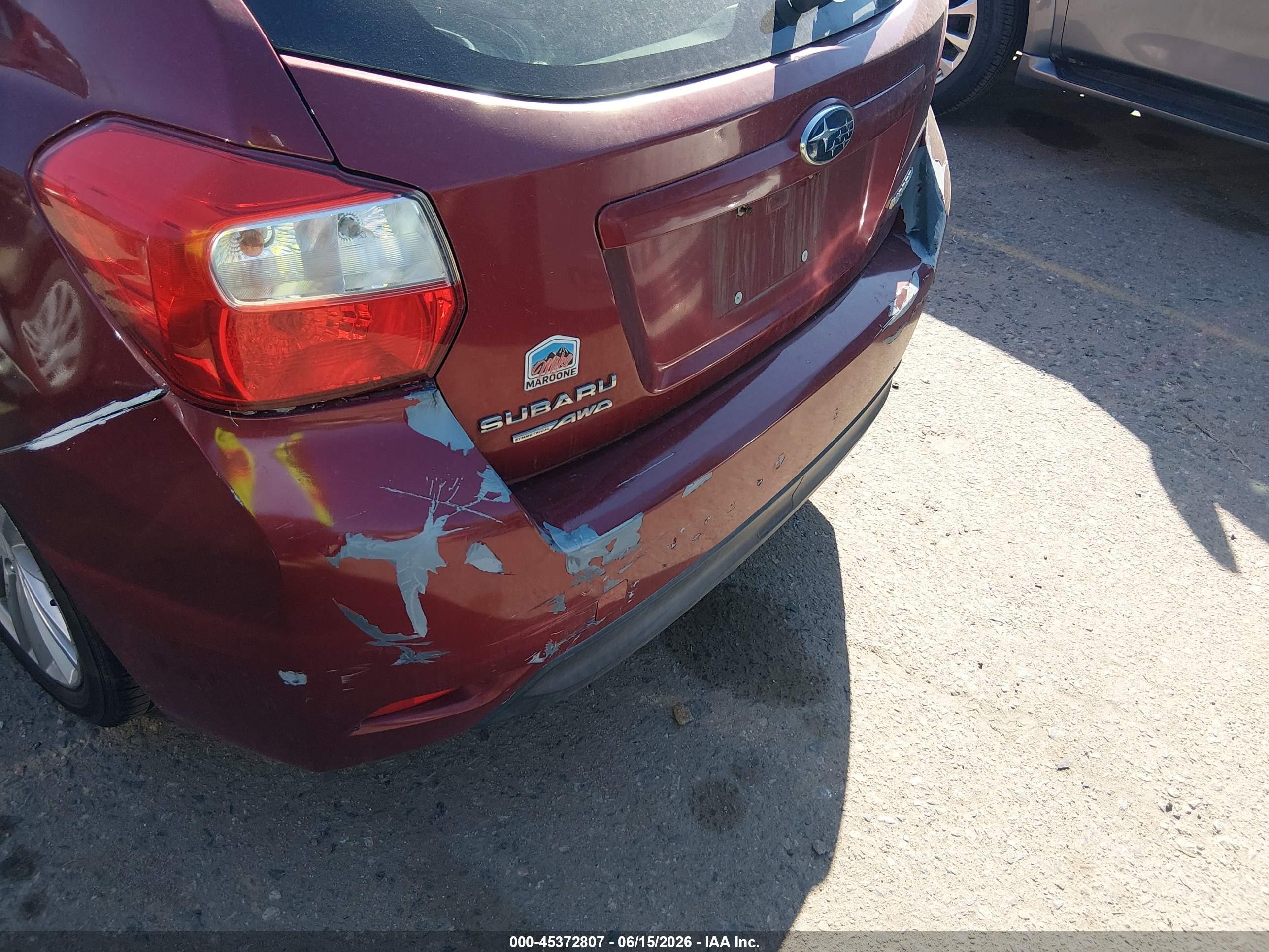 2012 Subaru Impreza 2.0i Premium Red vin: JF1GPAD61CH208088