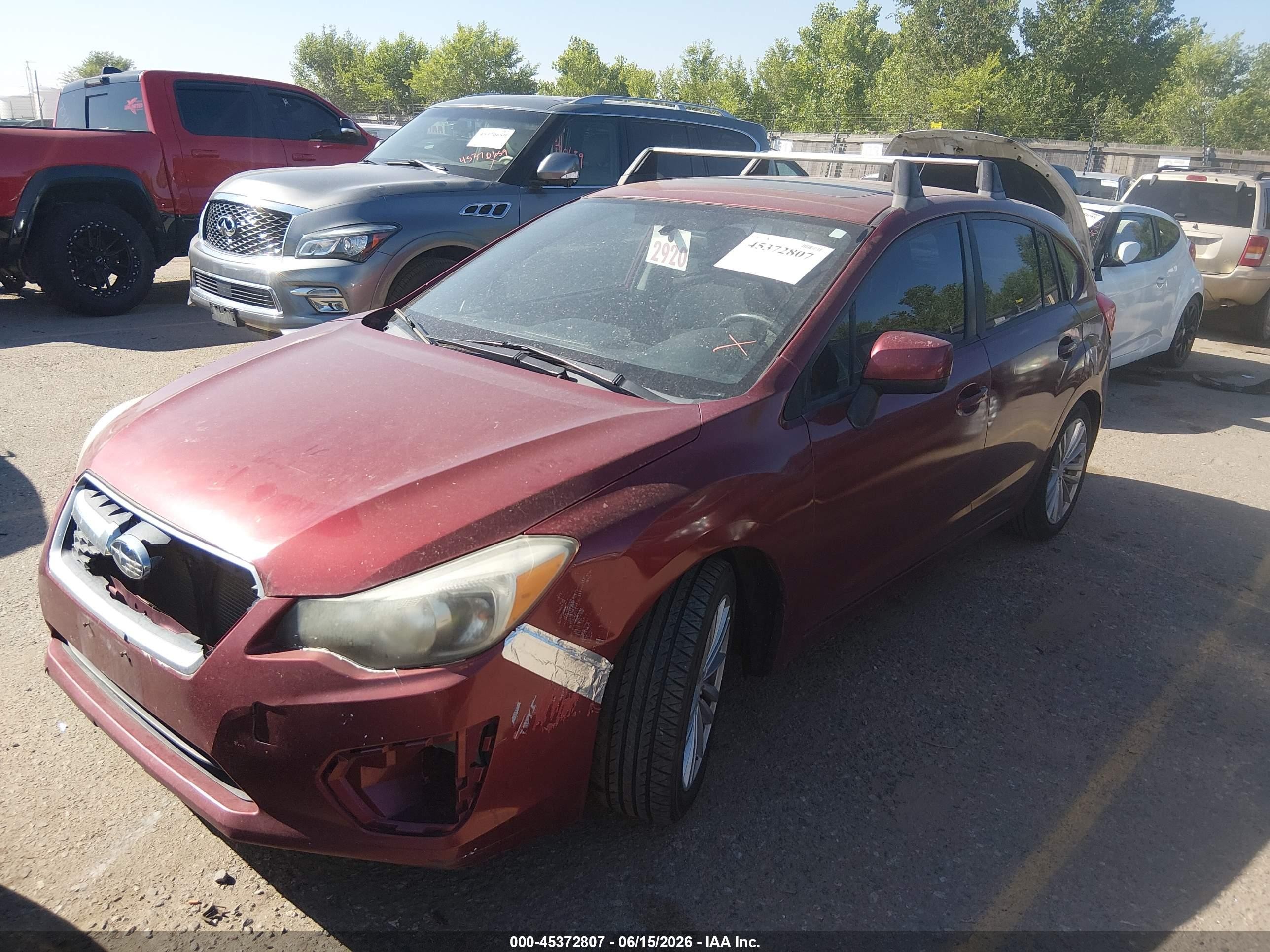 2012 Subaru Impreza 2.0i Premium Red vin: JF1GPAD61CH208088