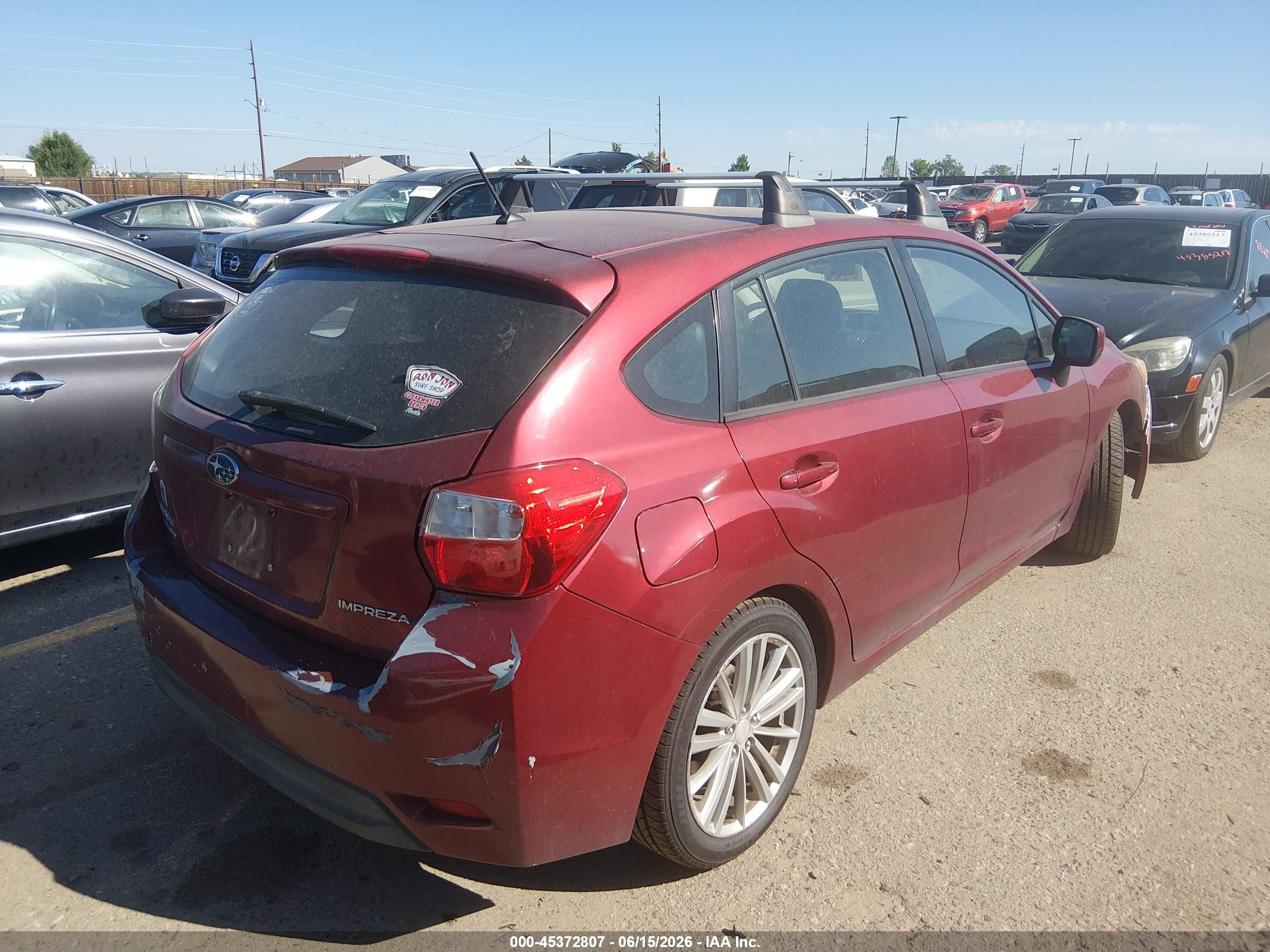 2012 Subaru Impreza 2.0i Premium Red vin: JF1GPAD61CH208088