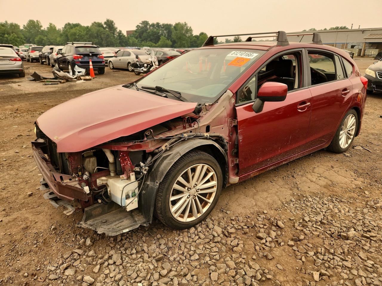2012 Subaru Impreza Premium Burgundy vin: JF1GPAD62CH233825