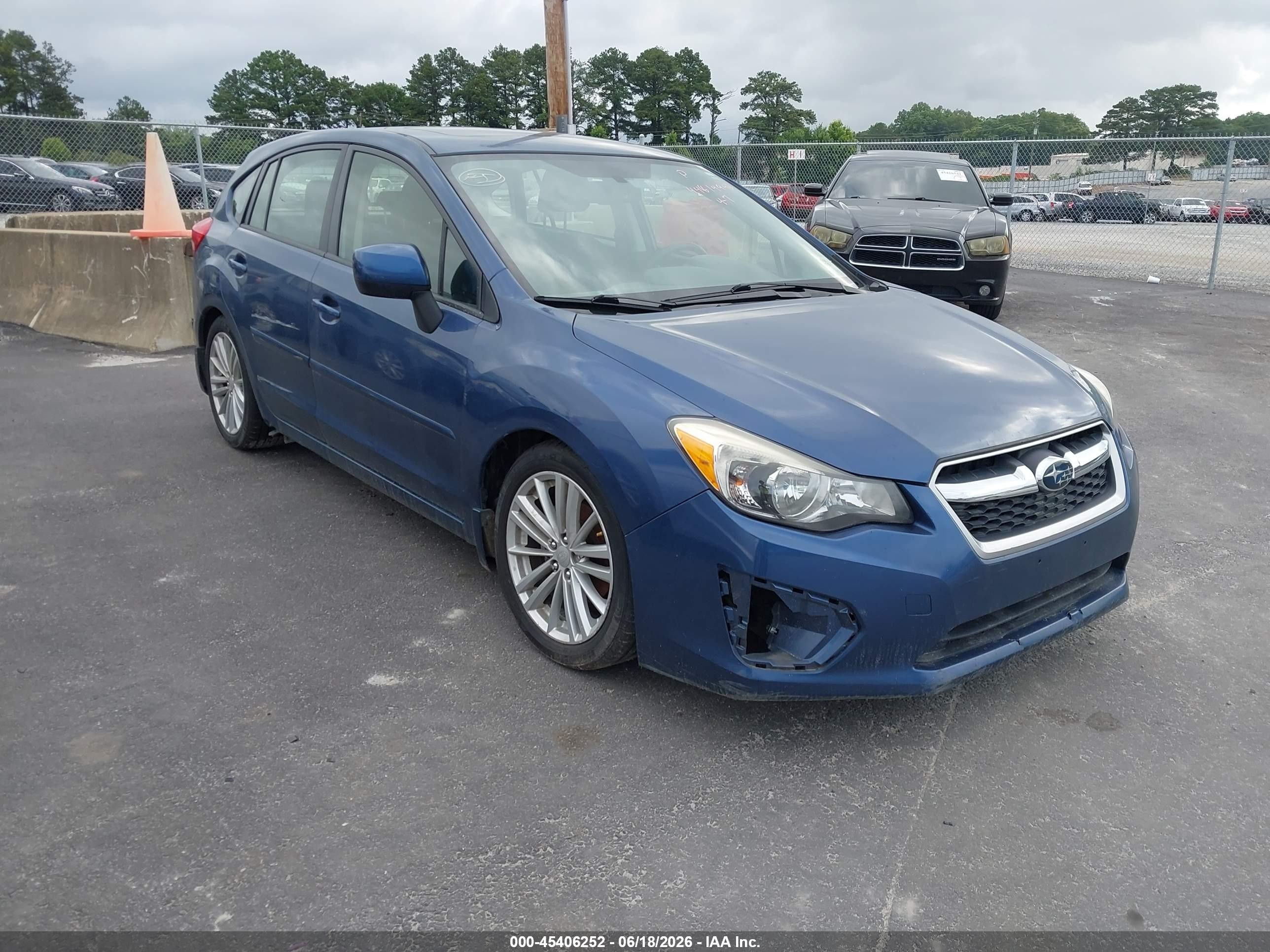 2012 Subaru Impreza 2.0i Premium Blue vin: JF1GPAD63CH228522