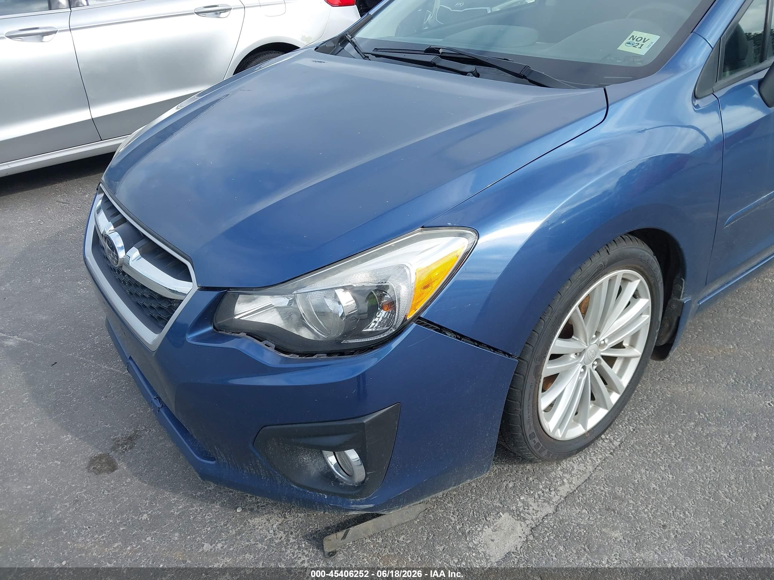 2012 Subaru Impreza 2.0i Premium Blue vin: JF1GPAD63CH228522