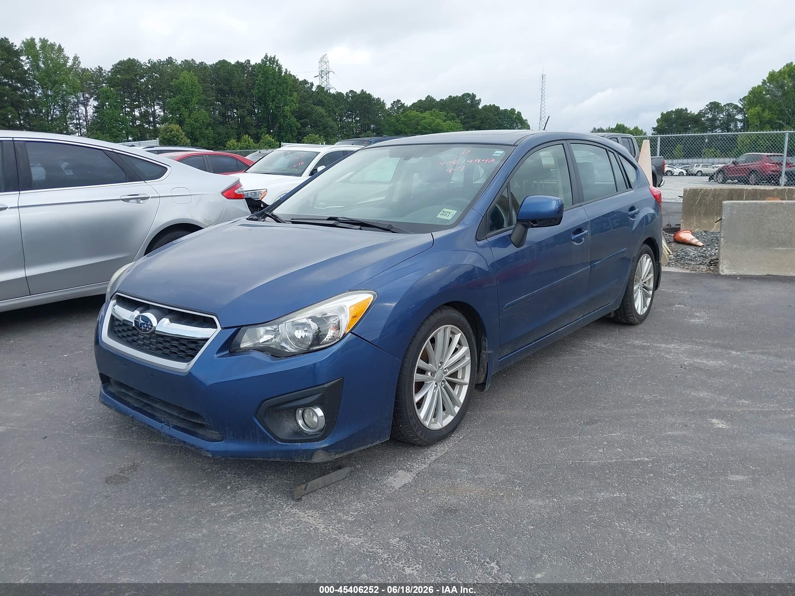 2012 Subaru Impreza 2.0i Premium Blue vin: JF1GPAD63CH228522