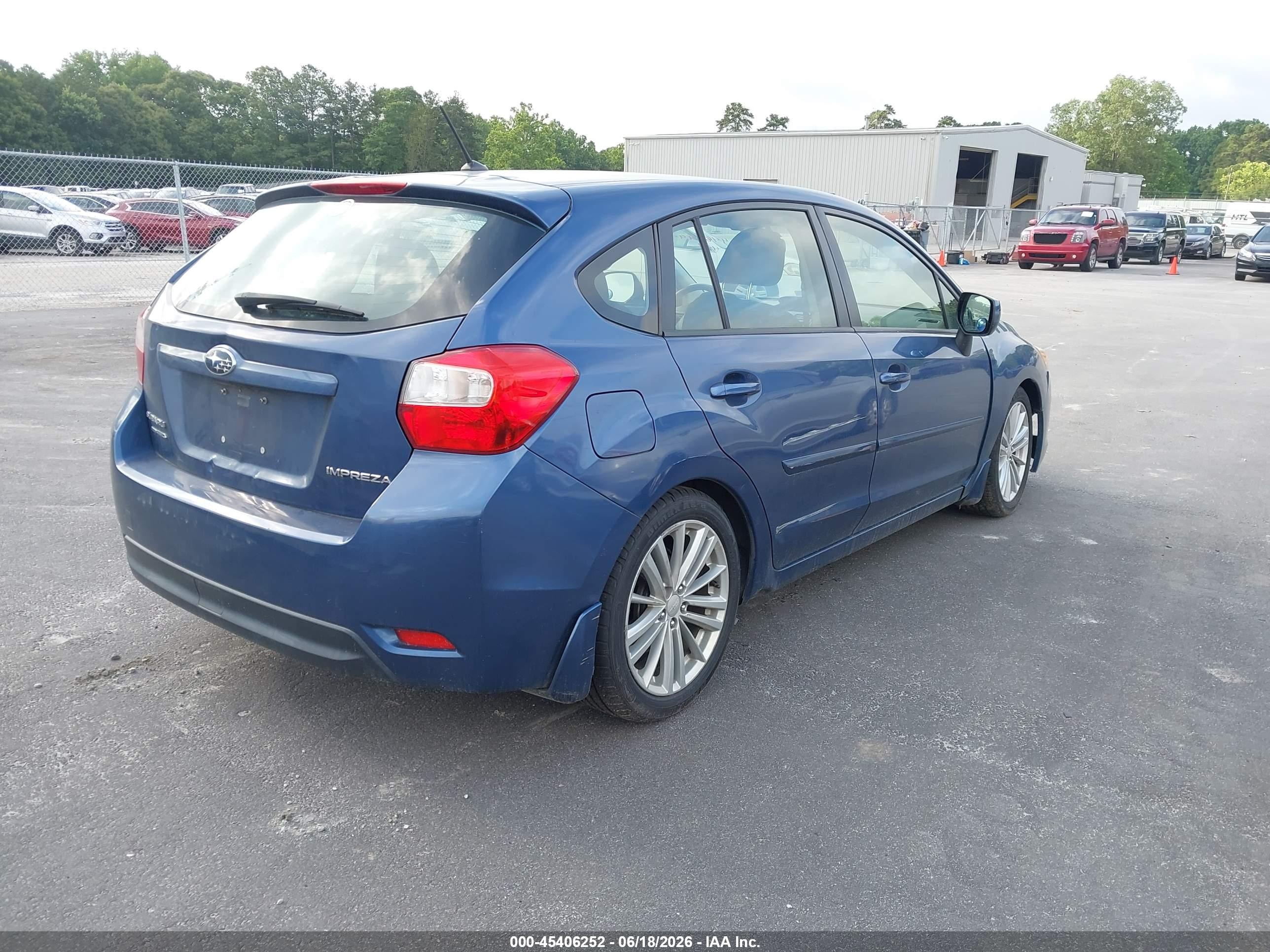 2012 Subaru Impreza 2.0i Premium Blue vin: JF1GPAD63CH228522