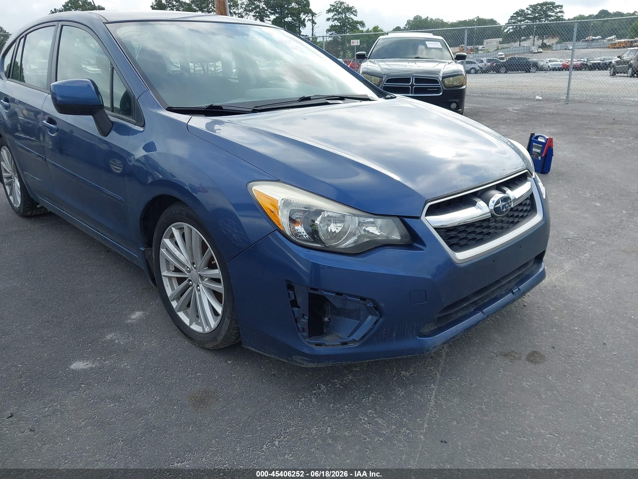 2012 Subaru Impreza 2.0i Premium Blue vin: JF1GPAD63CH228522