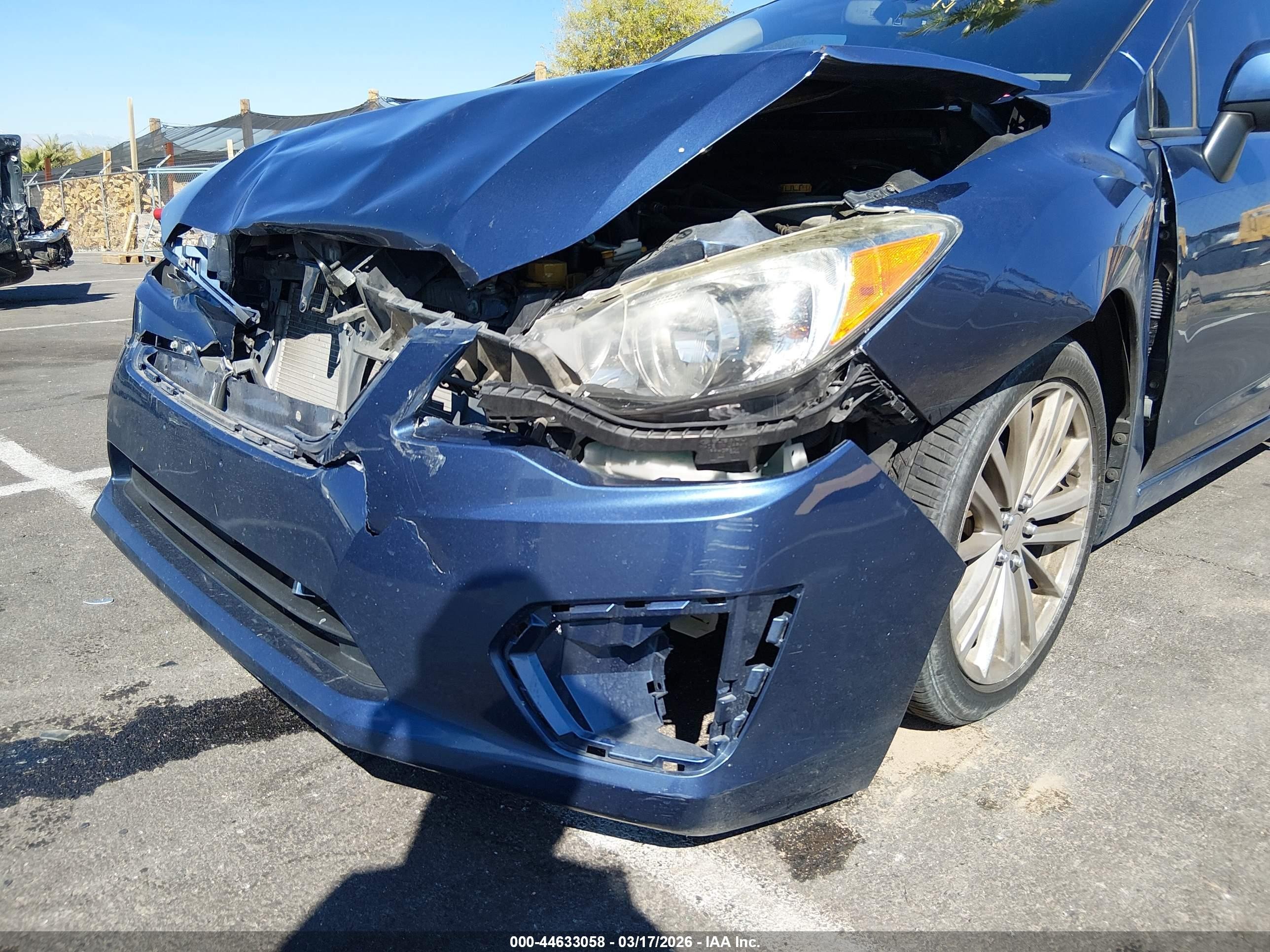 2013 Subaru Impreza 2.0i Premium Blue vin: JF1GPAD63DH854511