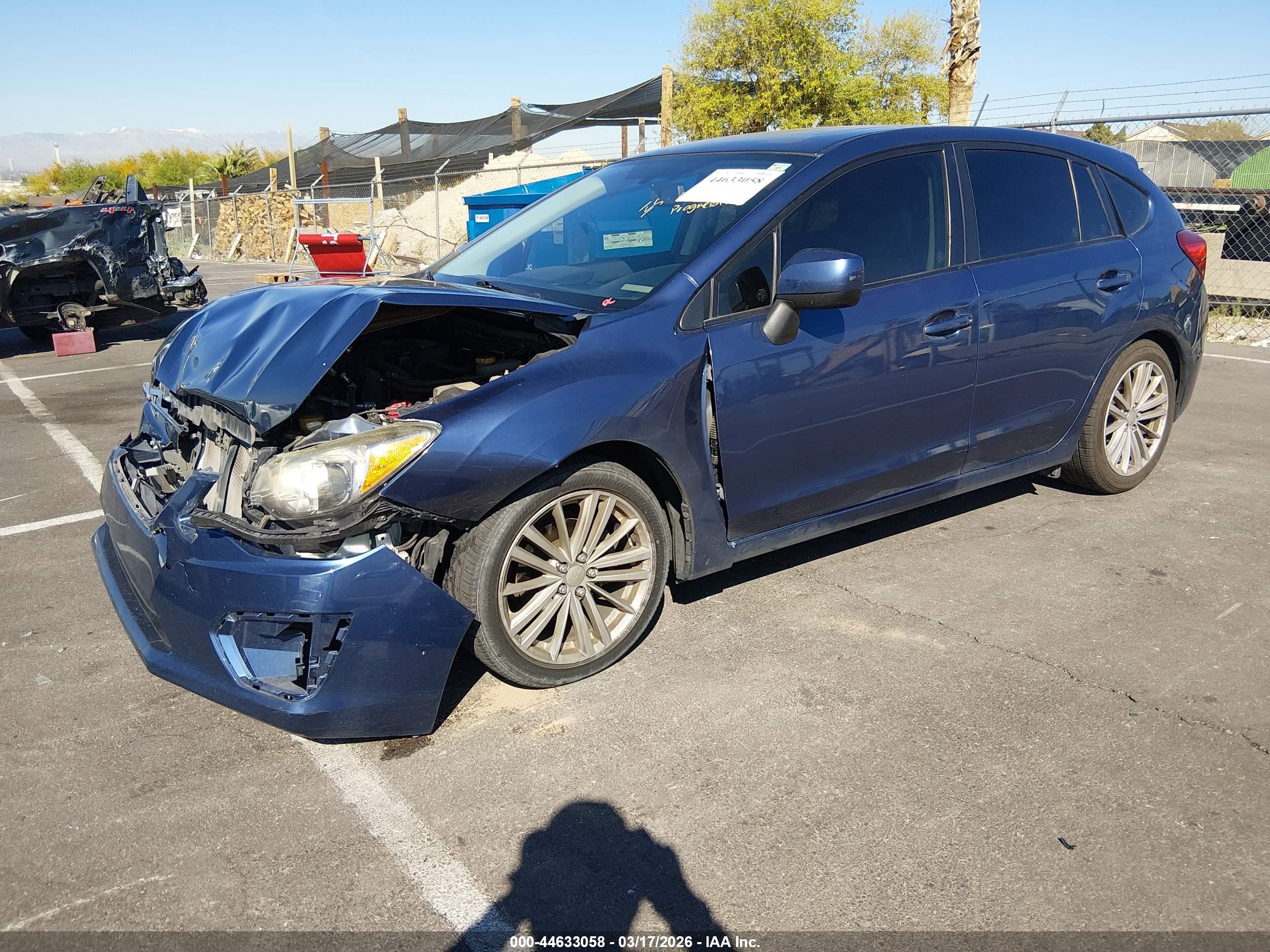 2013 Subaru Impreza 2.0i Premium Blue vin: JF1GPAD63DH854511